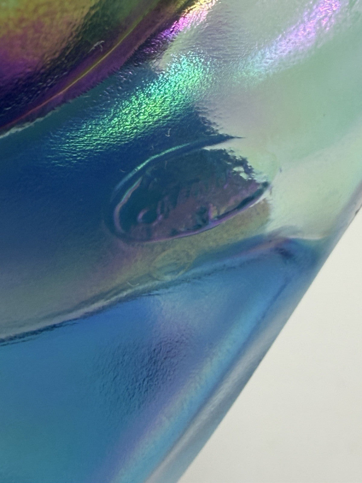 Fenton Art Glass Iridescent Opalescent Misty Blue Glass Laying Bear Figurine