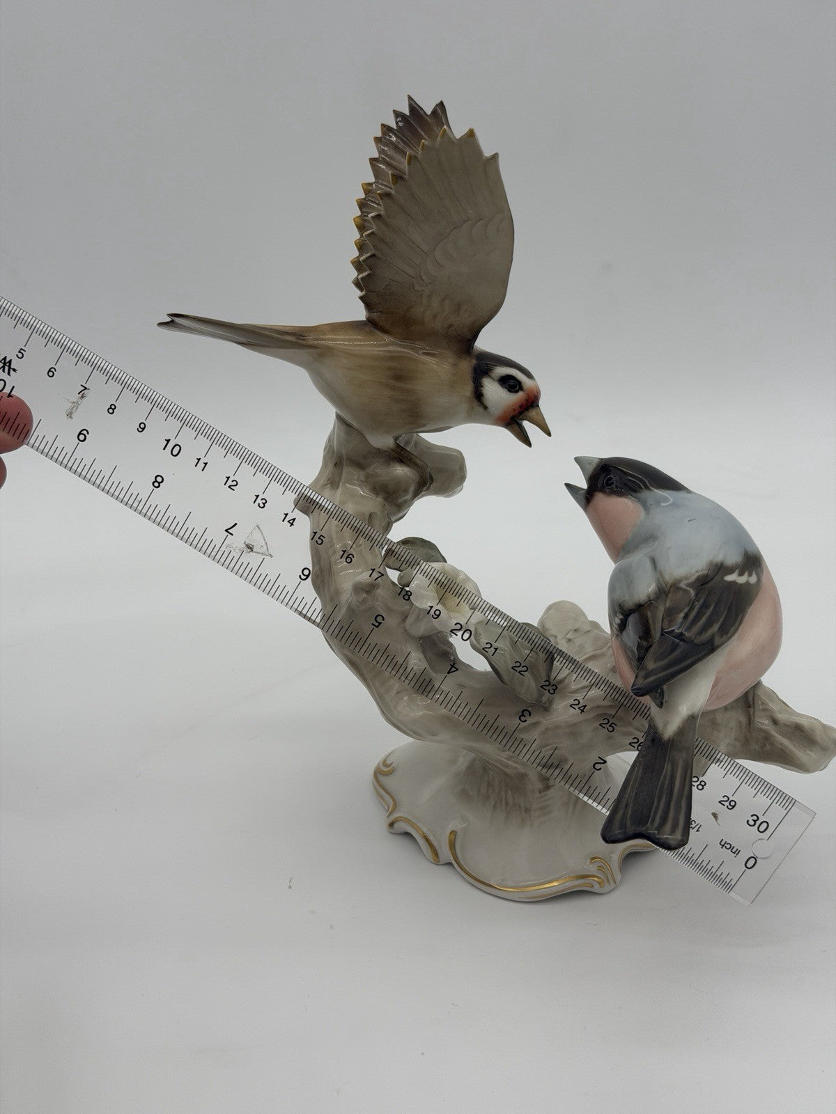 HUTSCHENREUTHER Germany Porcelain GOLDFINCH & BULLFINCH Figurine K Tutter Large