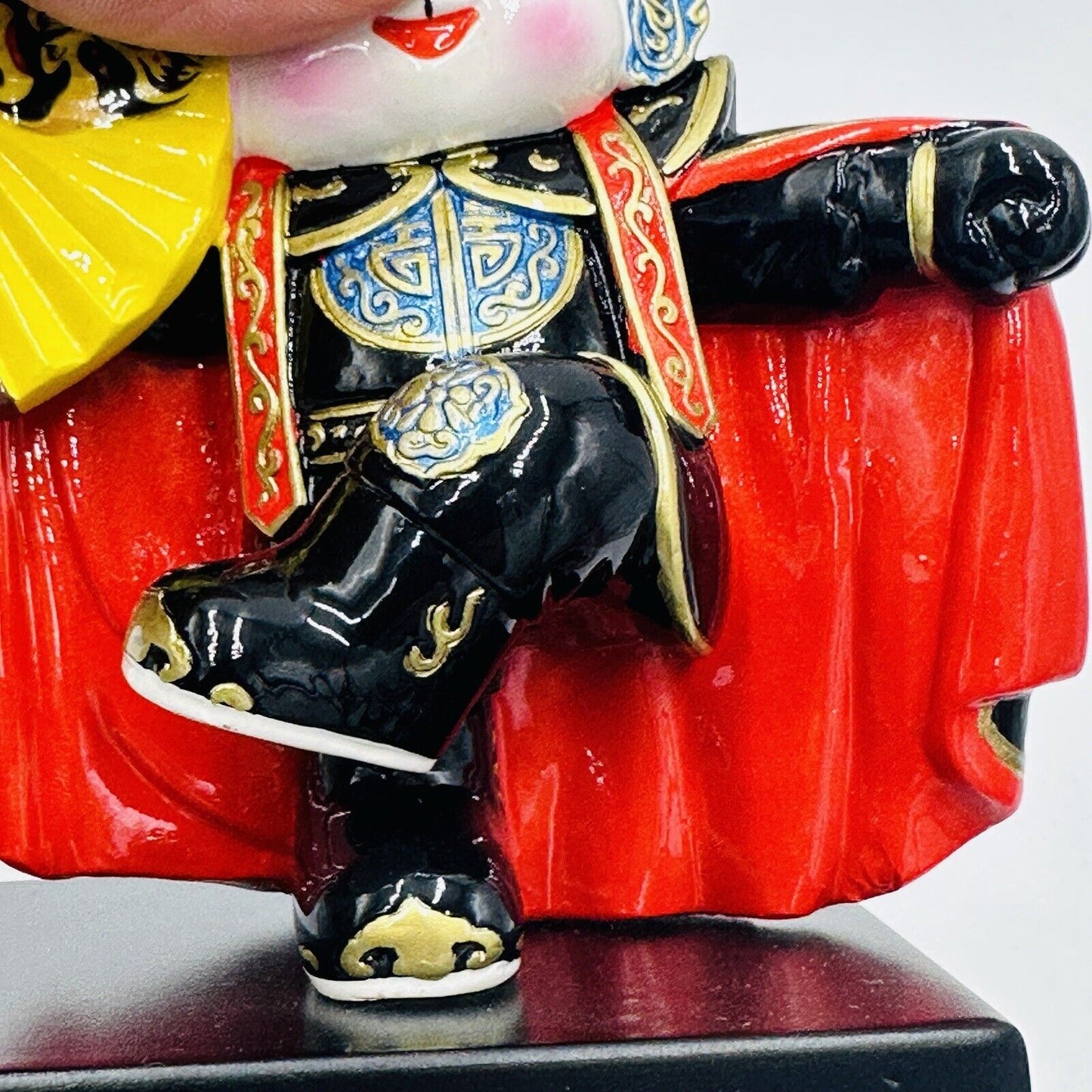 Chinese Complex Sichuan Dancing Panda Figurine Opera Ceramic Multicolor