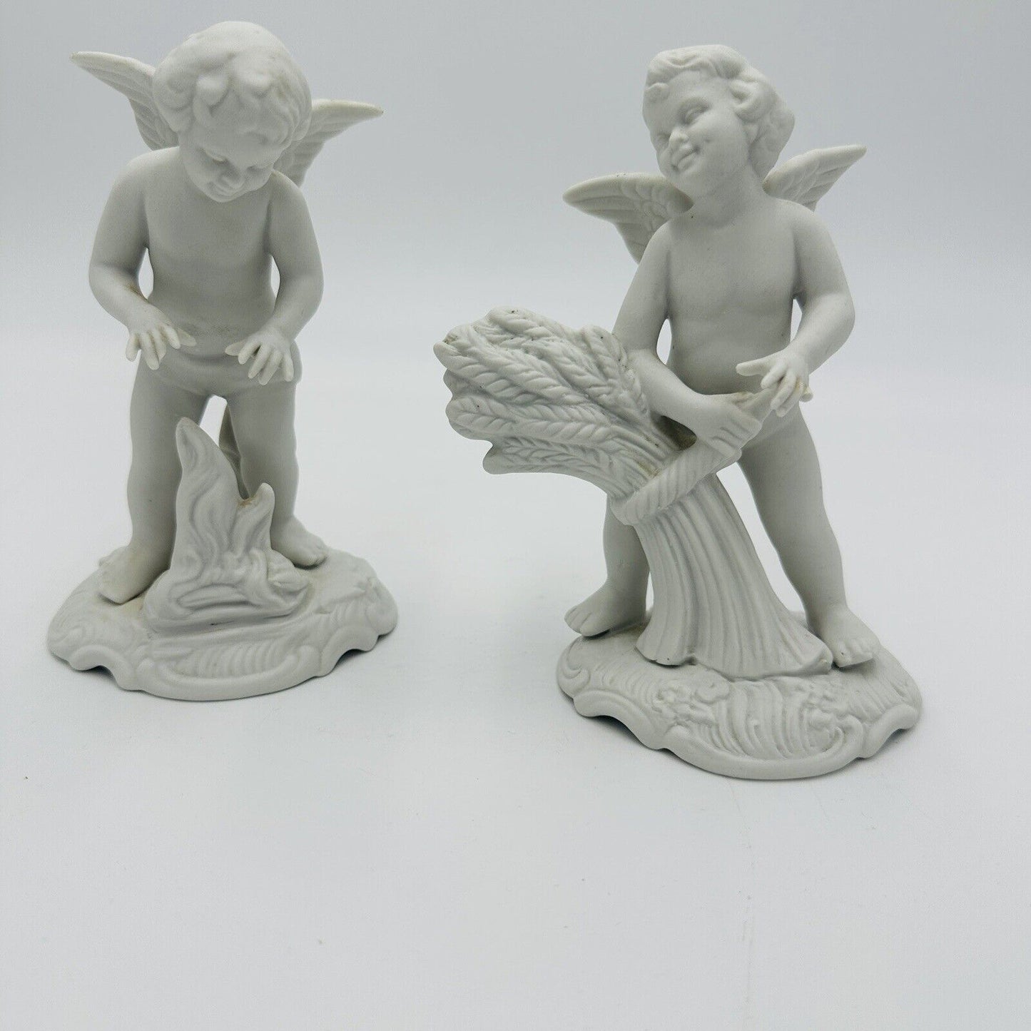 Karl Klette Dresden Cherubs Four Seasons White Bisque Germany Vintage