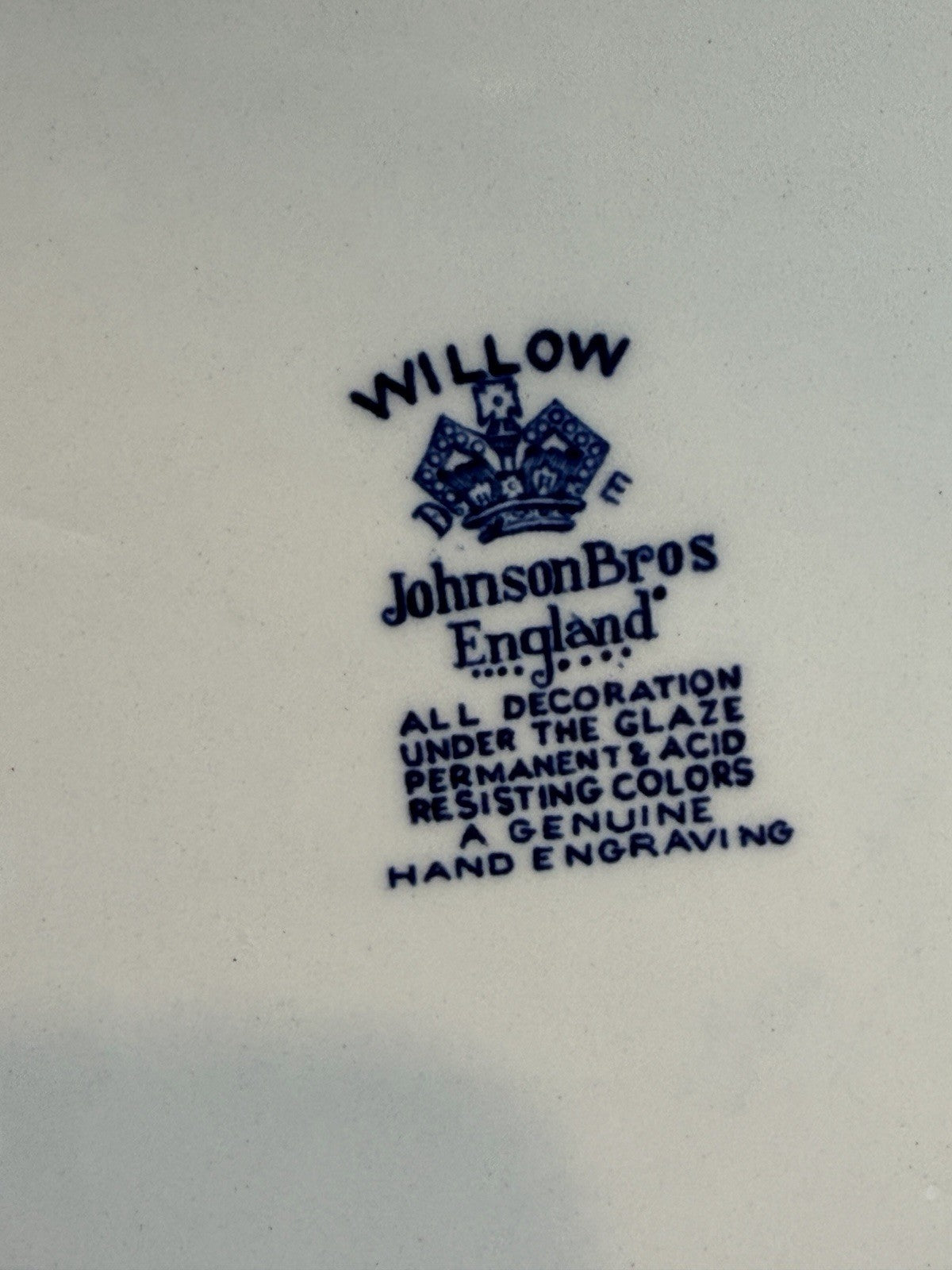Johnson Bros England Porcelain Blue Willow 10" Dinner Plate chinoiserie 5 PCs