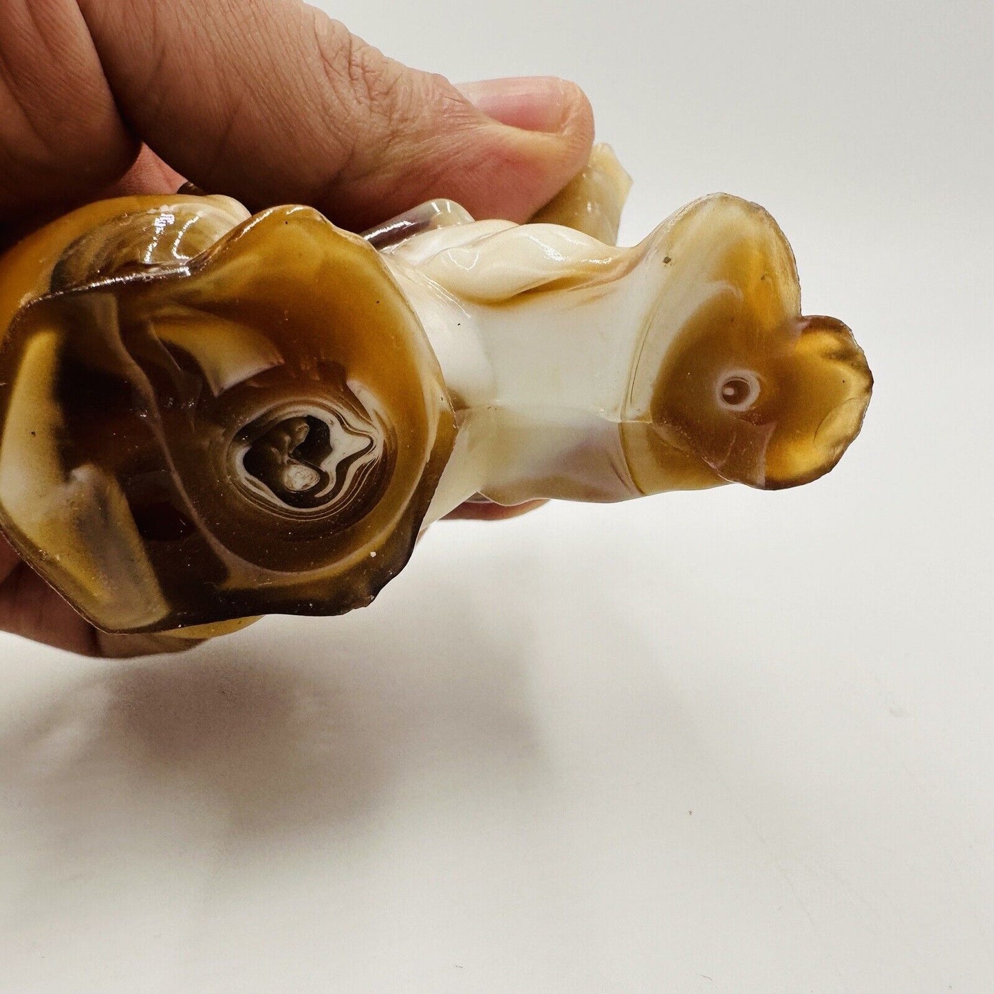 Imperial Art Glass Dog Figurine End O’day Glass Caramel Slag Collection Vintage