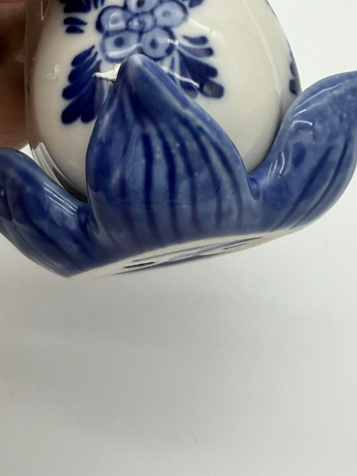 Delft Dutch White & Blue Art Pottery Tulip Flower Candle Stick