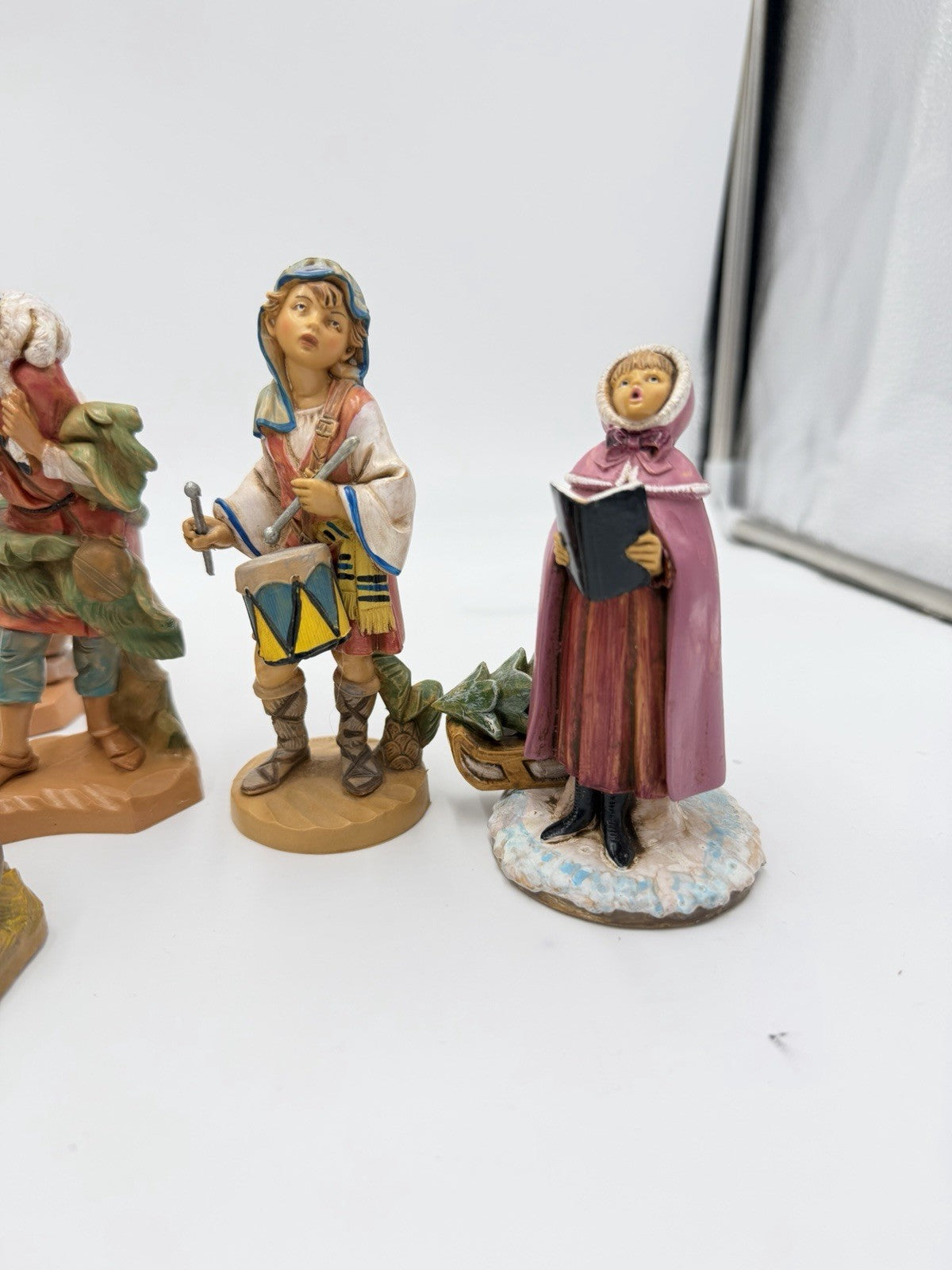 Vtg Fontanini Italy Nativity Holy Family Shepherds Donkey Figurines Set 10 PCs