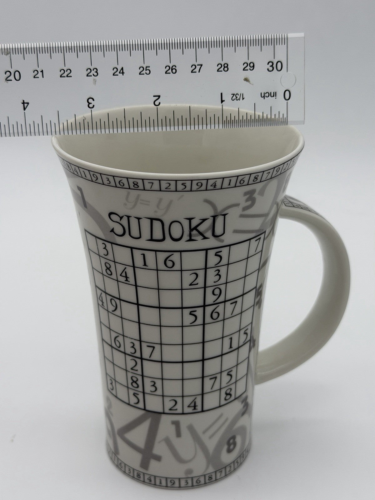 Dunoon Porcelain England Tall Mug The Origins of Sudoku Coffee Mug Vintage