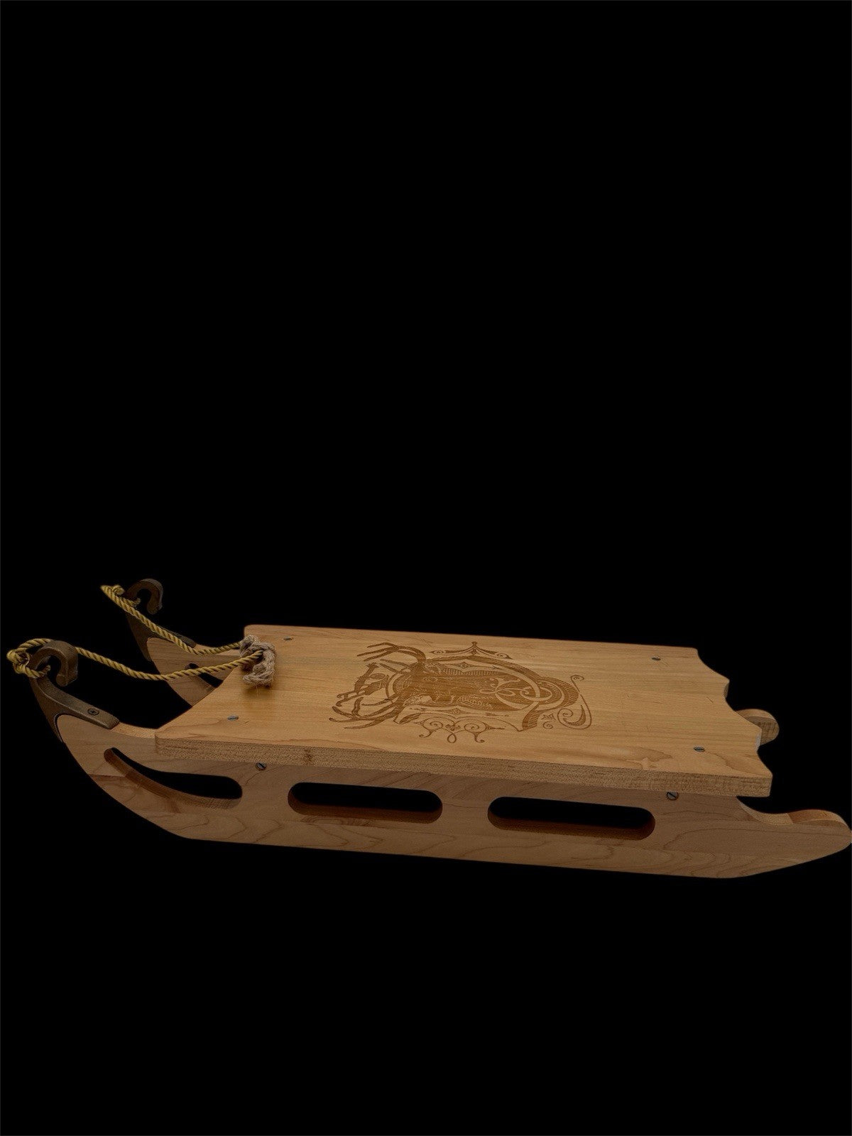 Rare John Deere Wall Decor Wood Carved christmas SLED 1880"S LOGO
