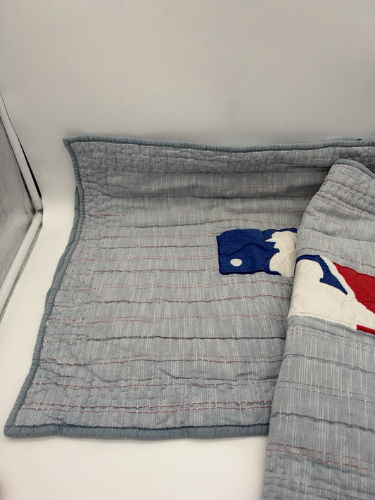 Pottery Barn Teen MLB standard Sham Set 2 Quilted Baseball Blue Limited Edition