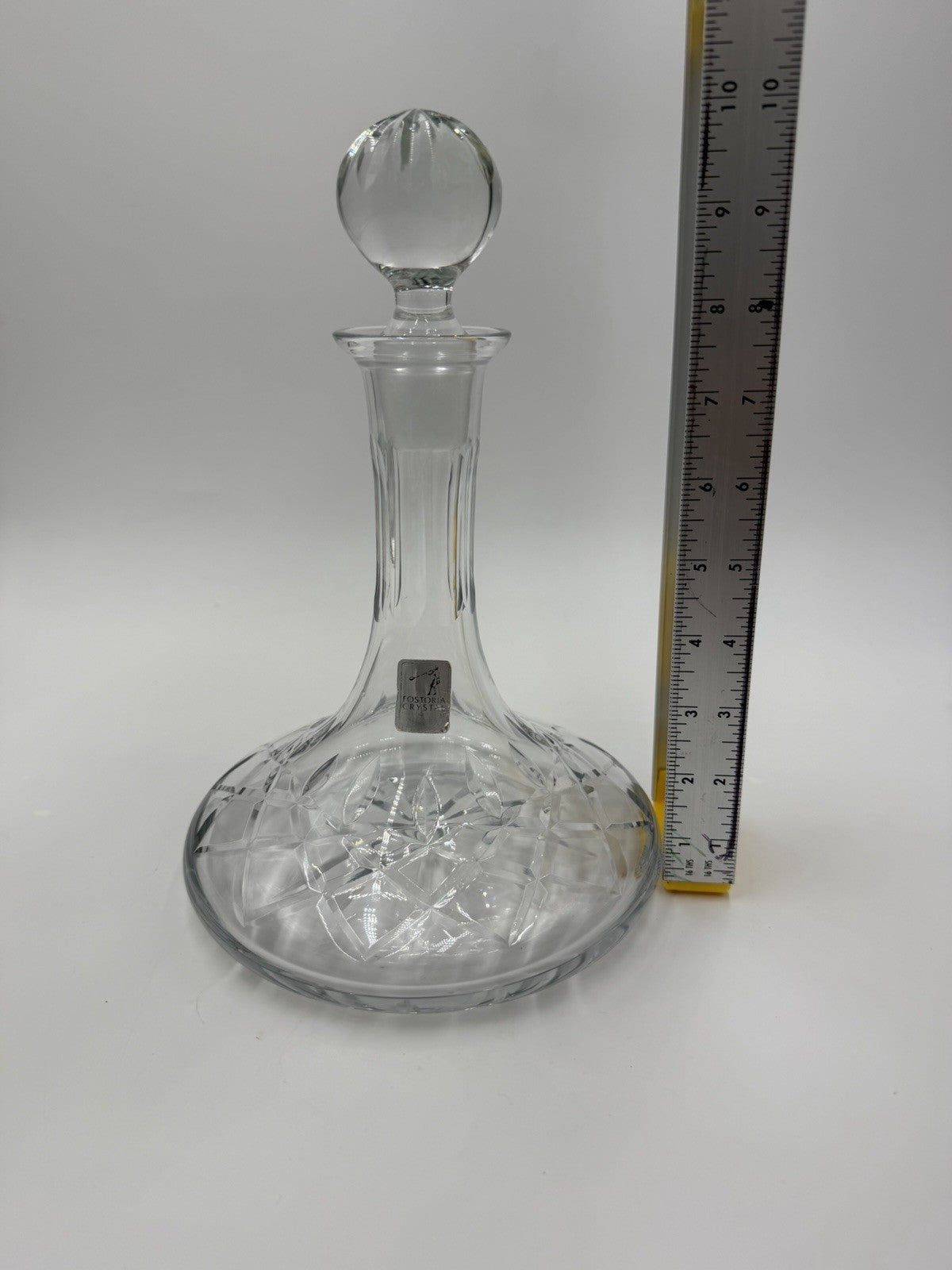 Rare Fostoria Crystal American Lead Wine Decanter W/stopper & Original Sticker