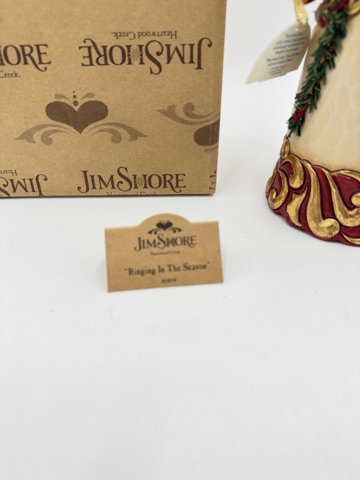 Jim Shore Ringing in the Season Gold Rim Santa w/ Bell Christmas Figurine 10”H