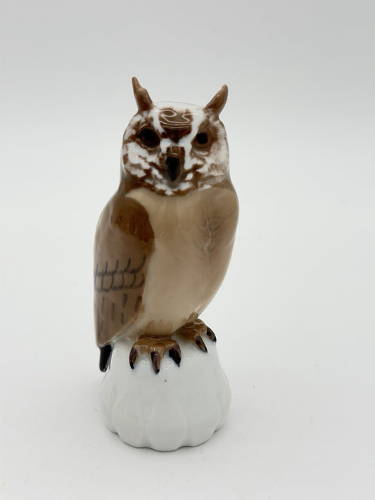Royal Copenhagen Bing & Grondahl Denmark Porcelain Owl Glossy Painted Figurine 4