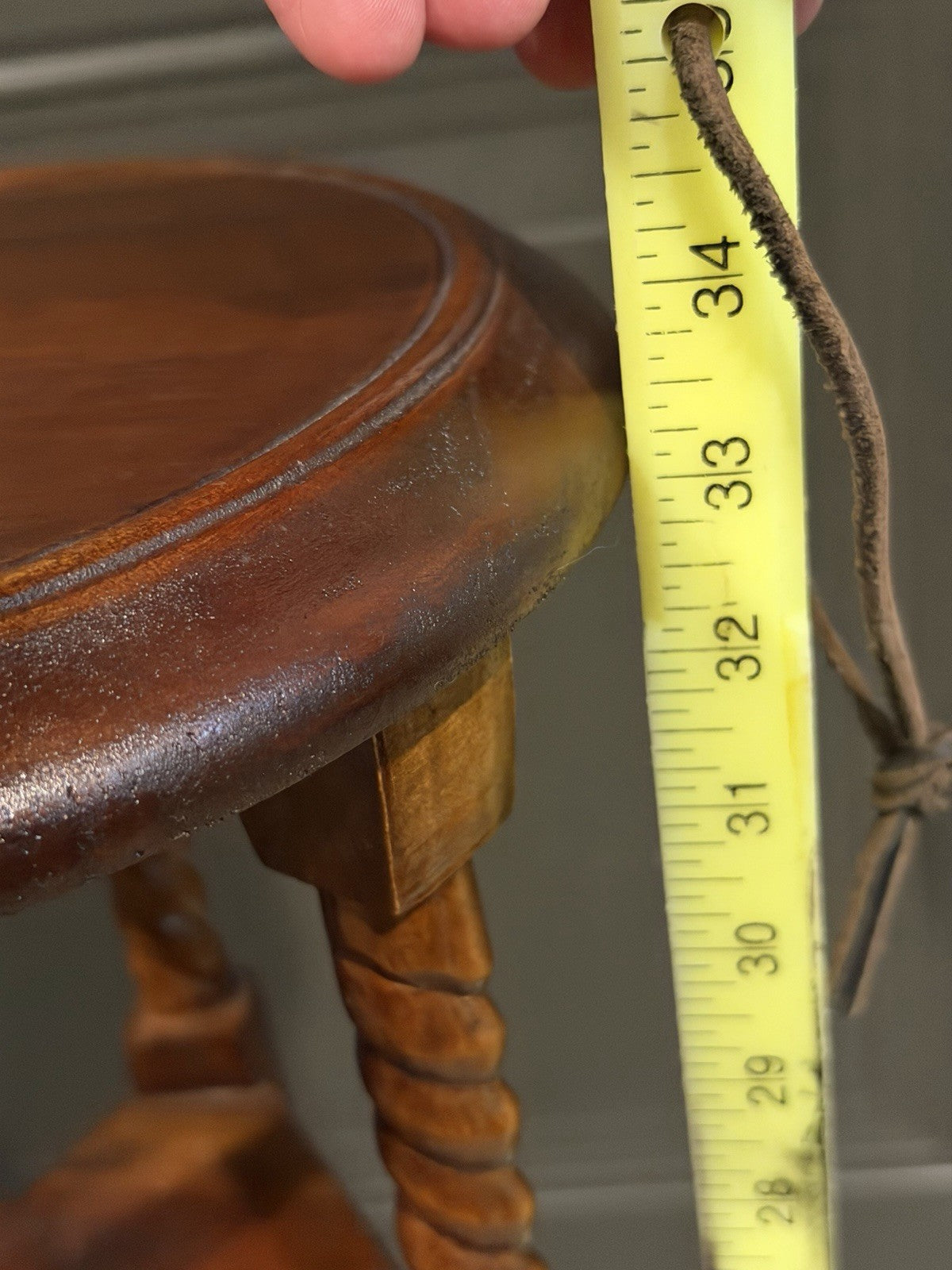 Victorian Mahogany Two Drawer Barley Twist Pedestal Plant Stand Wood Table 34”H