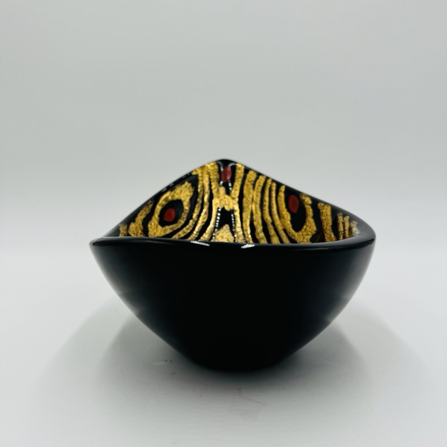 Rare Boch Freres La Louviére  Glazed Ceramic Art MCM Pottery Belgium Bowl Gold