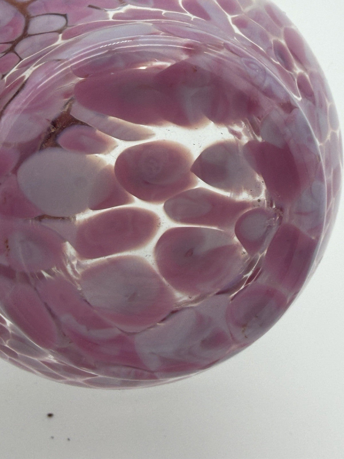 Lisa Larson Art Glass Pink Tea Light Votive Candle Holder Skruf Sweden Vintage