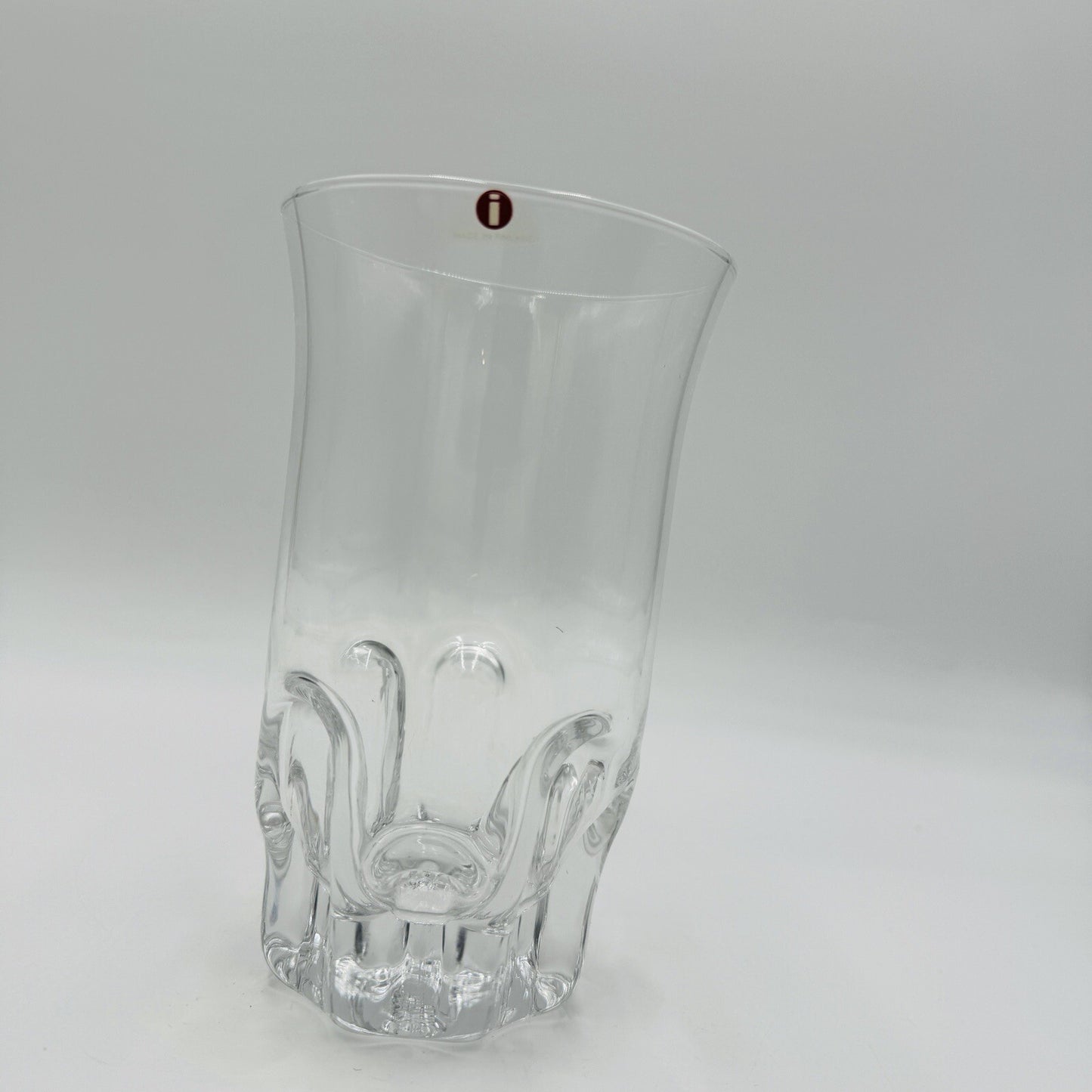 iittala Finland Crystal Glass Vase Marja Design Tapio Wirkkala 6.5” 1976 Vintage