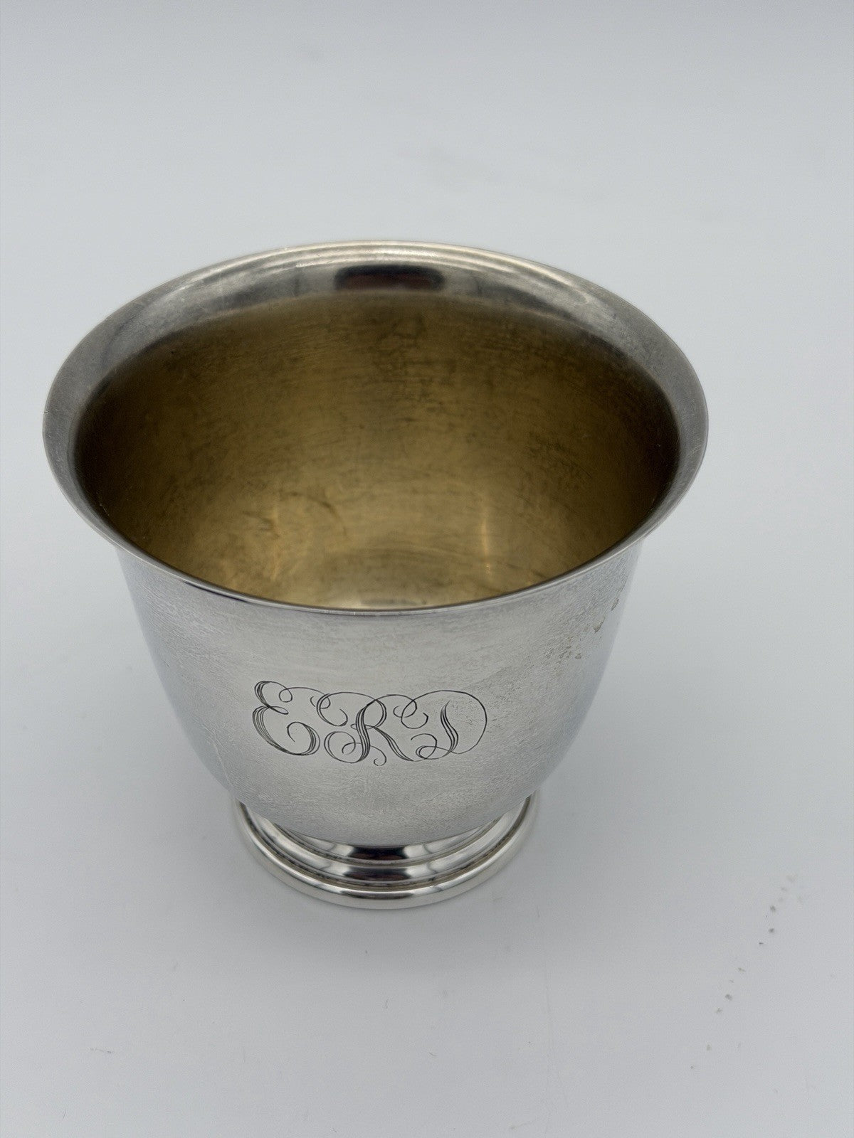 antique Watrous sterling silver 925 footed cup /bowl 132g 3.4”H
