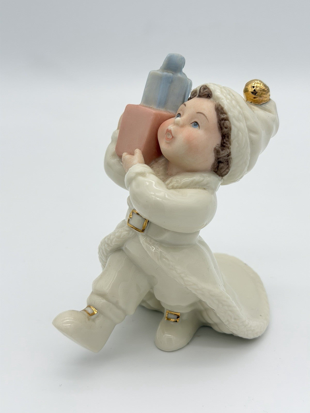 Lenox Porcelain USA Finishing Touches LOADING THE SLEIGH Figurine 5” Vtg