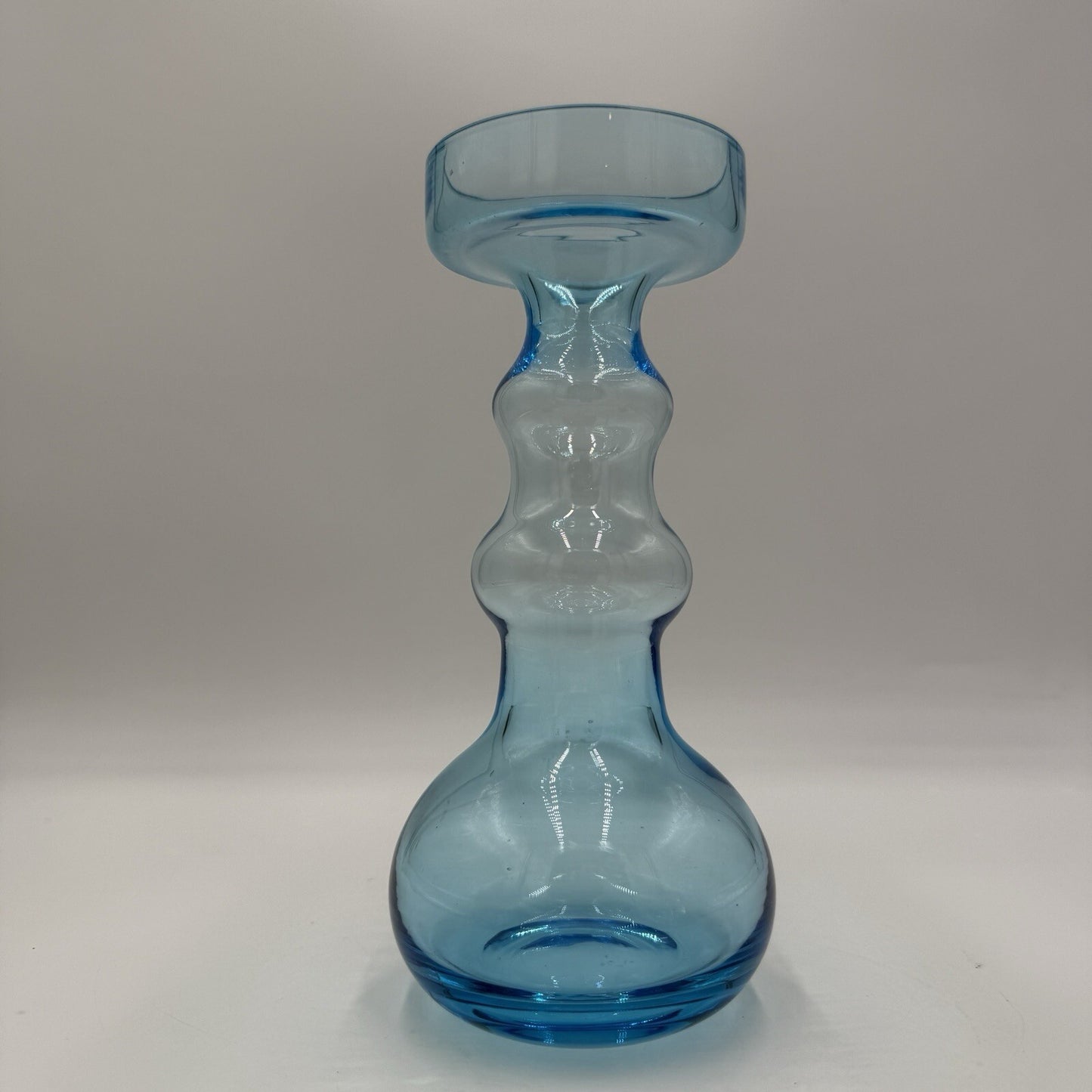 Nuutajarvi Oiva Toikka Blue Vase Finland 1960s 9" Multi shaped Vintage Art Glass