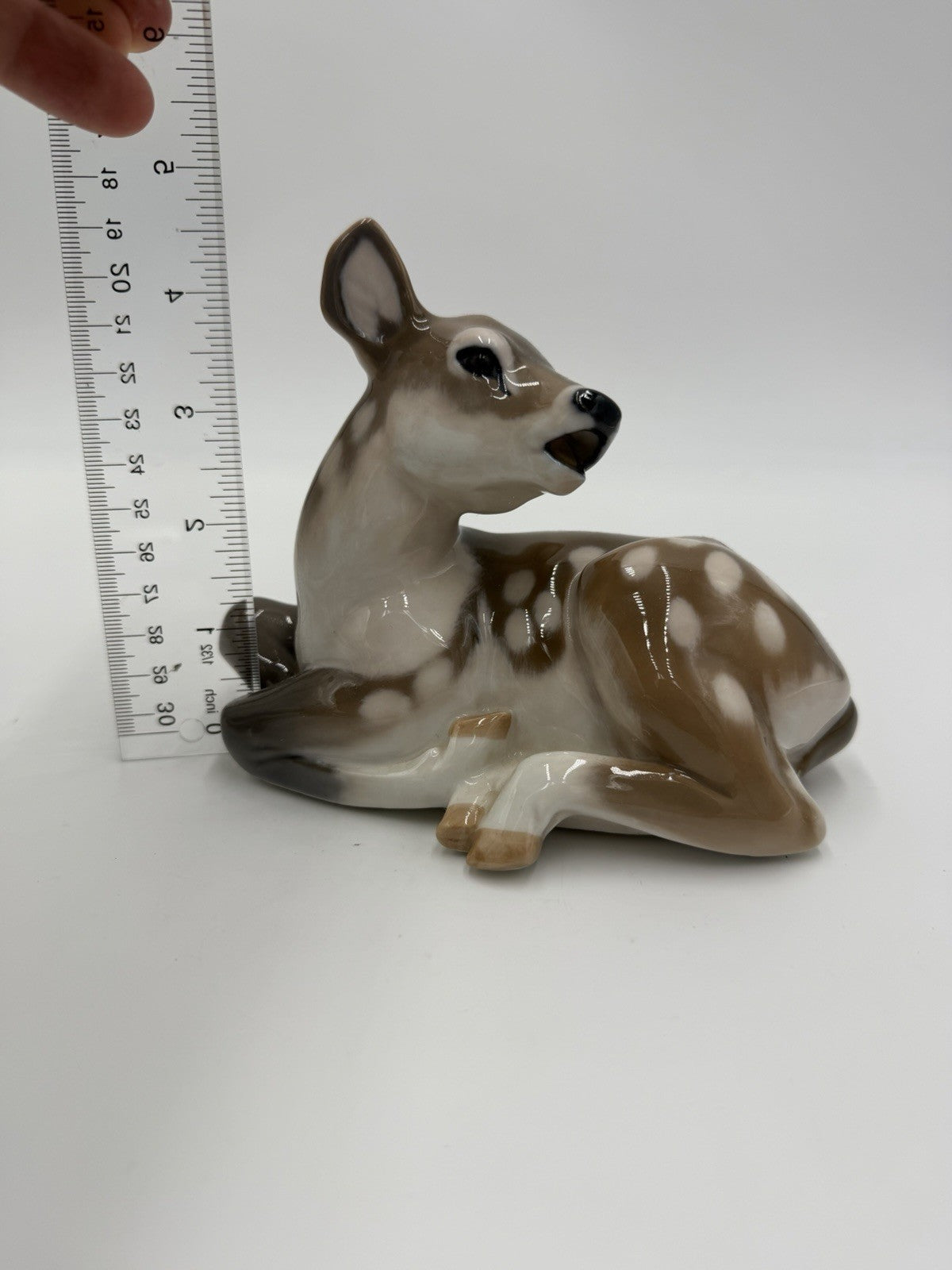 Vintage Royal Copenhagen porcelain #2609 Denmark Deer Fawn Figurine 5”Hx6”
