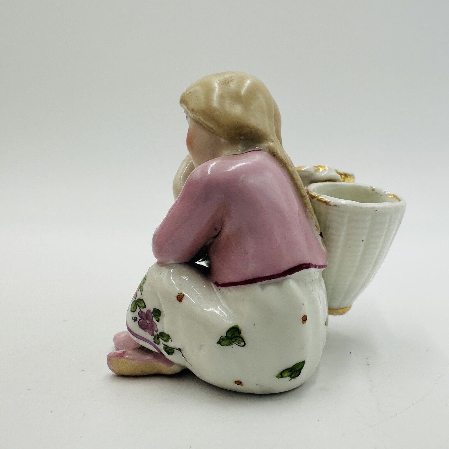 Conta & Boehme Figurine Girl Resting  Porcelain German 1890 Antique Small Detail