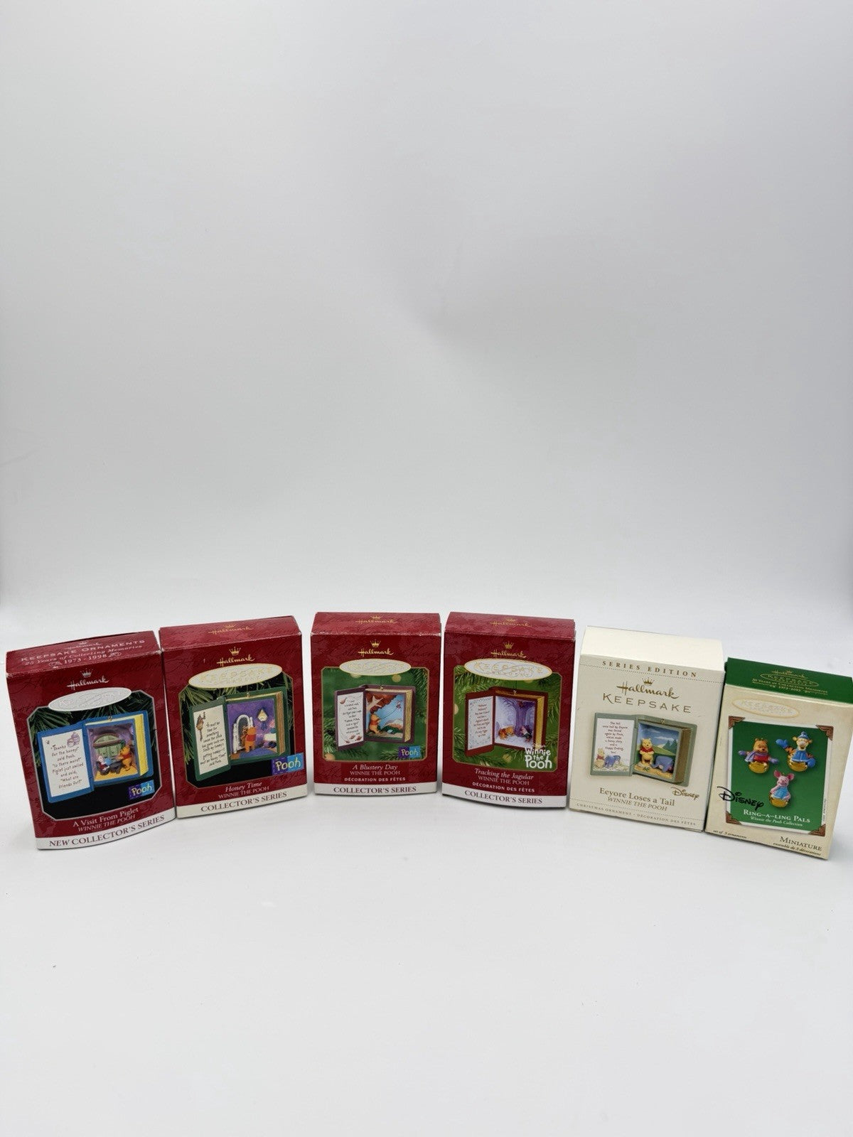 Hallmark Disney Winnie The Pooh Collector Series Mini Books Ornaments  6 Pcs
