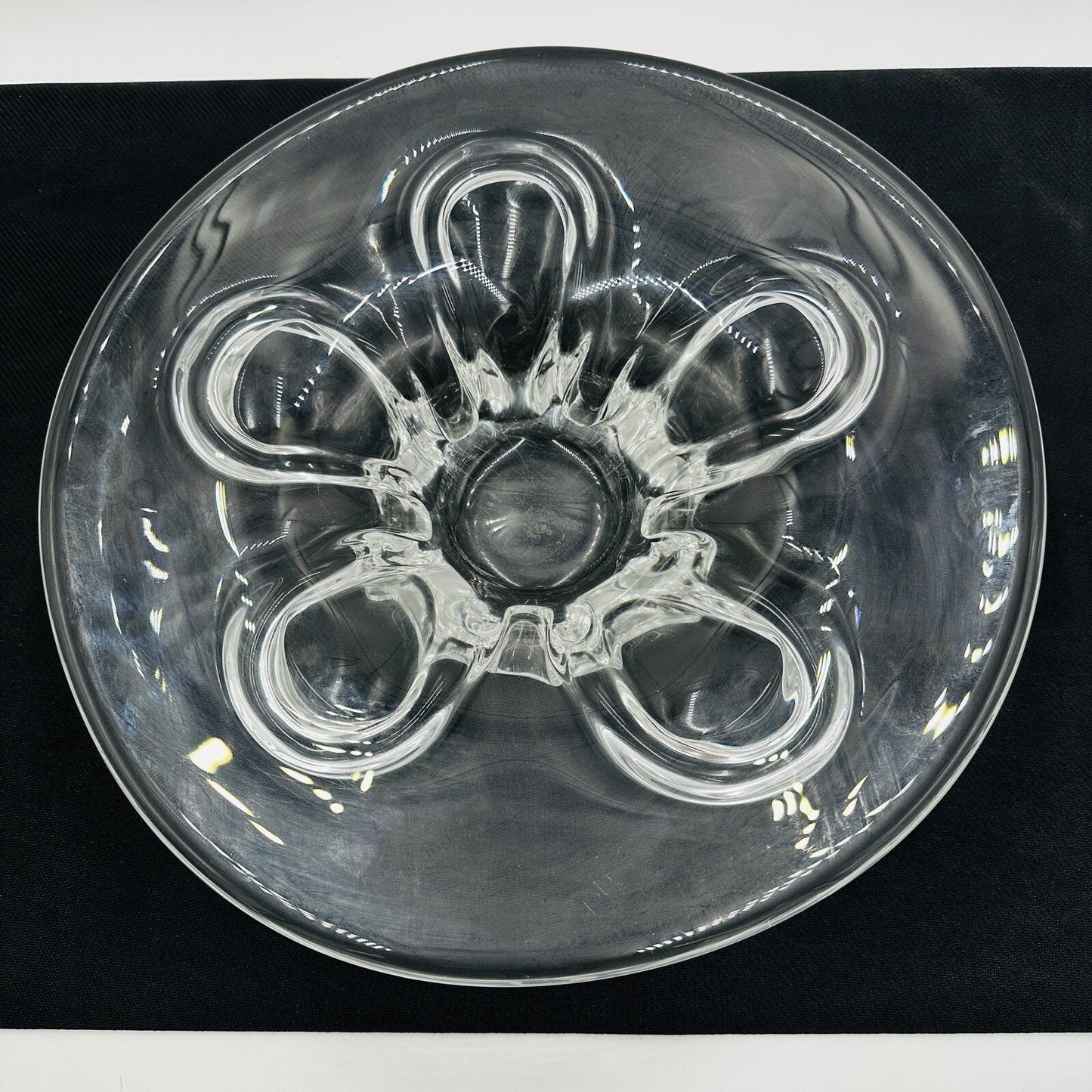 Severes Crystal Centerpiece France 14.5in Wide Large Vintage Fruitbowl Serveware