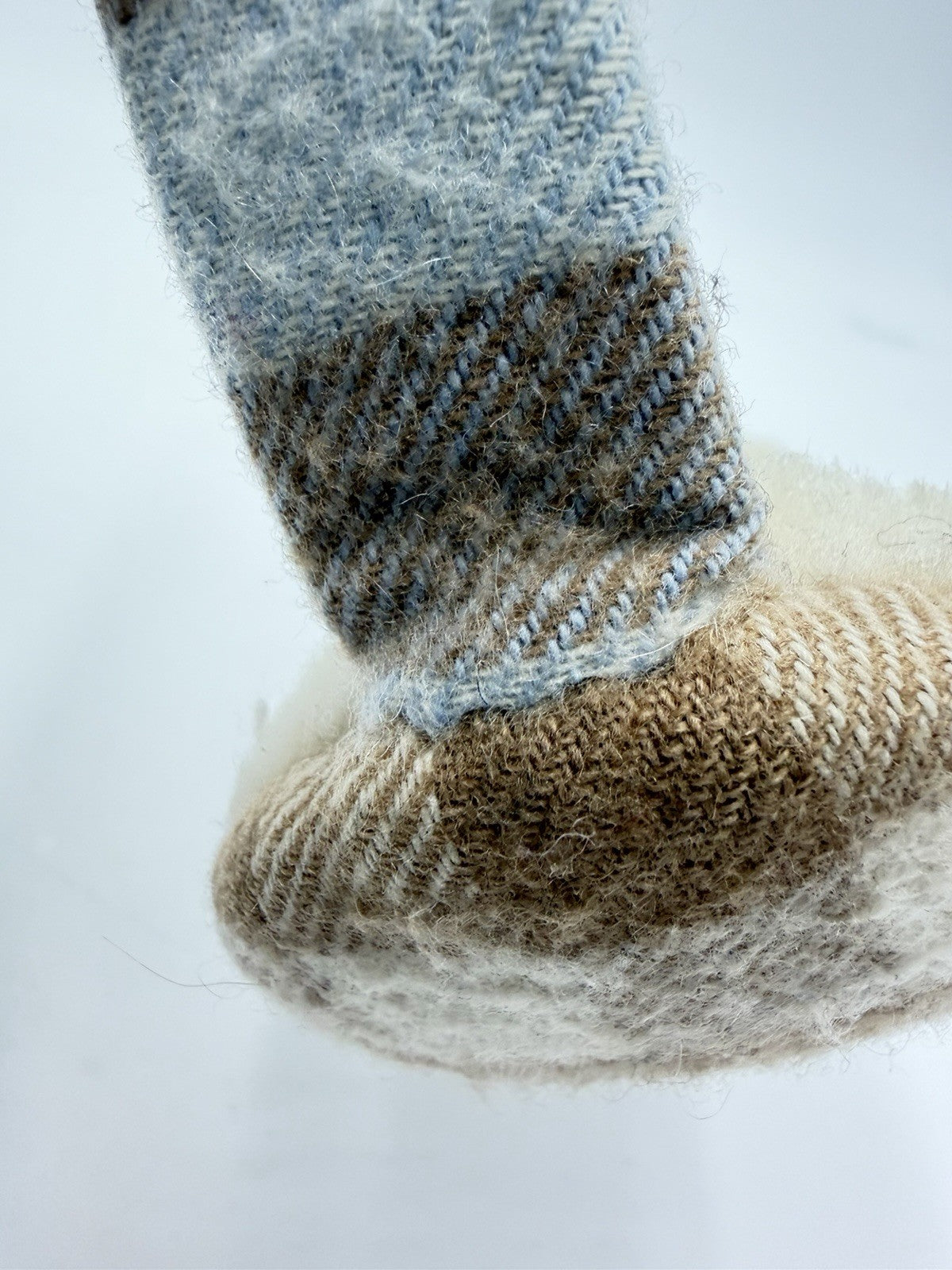 Burberry Earmuffs Cashmere Tan Classic Check Small Kids Light Blue London Englan