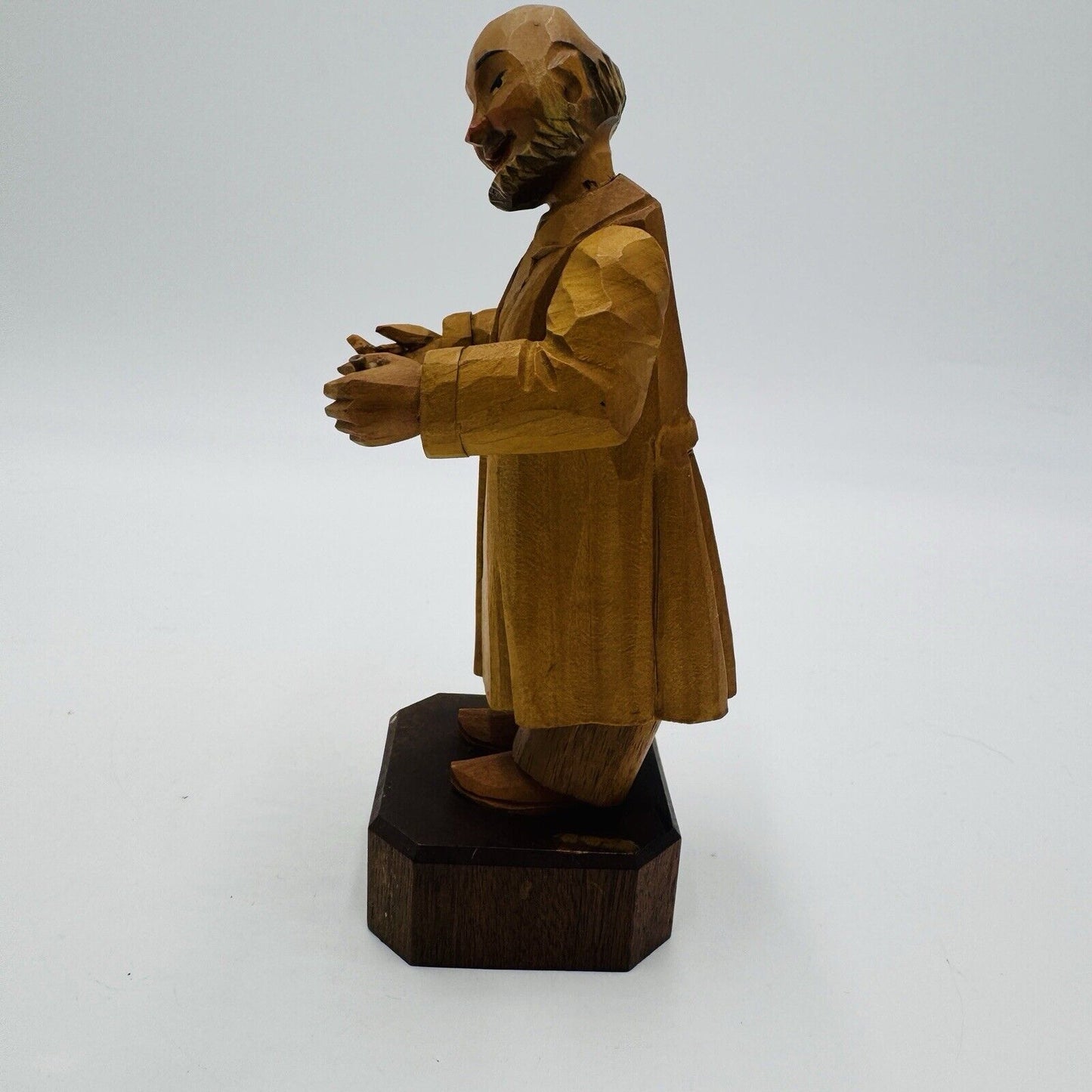 Vintage Anri Hand Carved Wood Doctor Figurine Pediatrics Medicine 6.75” Folk Art