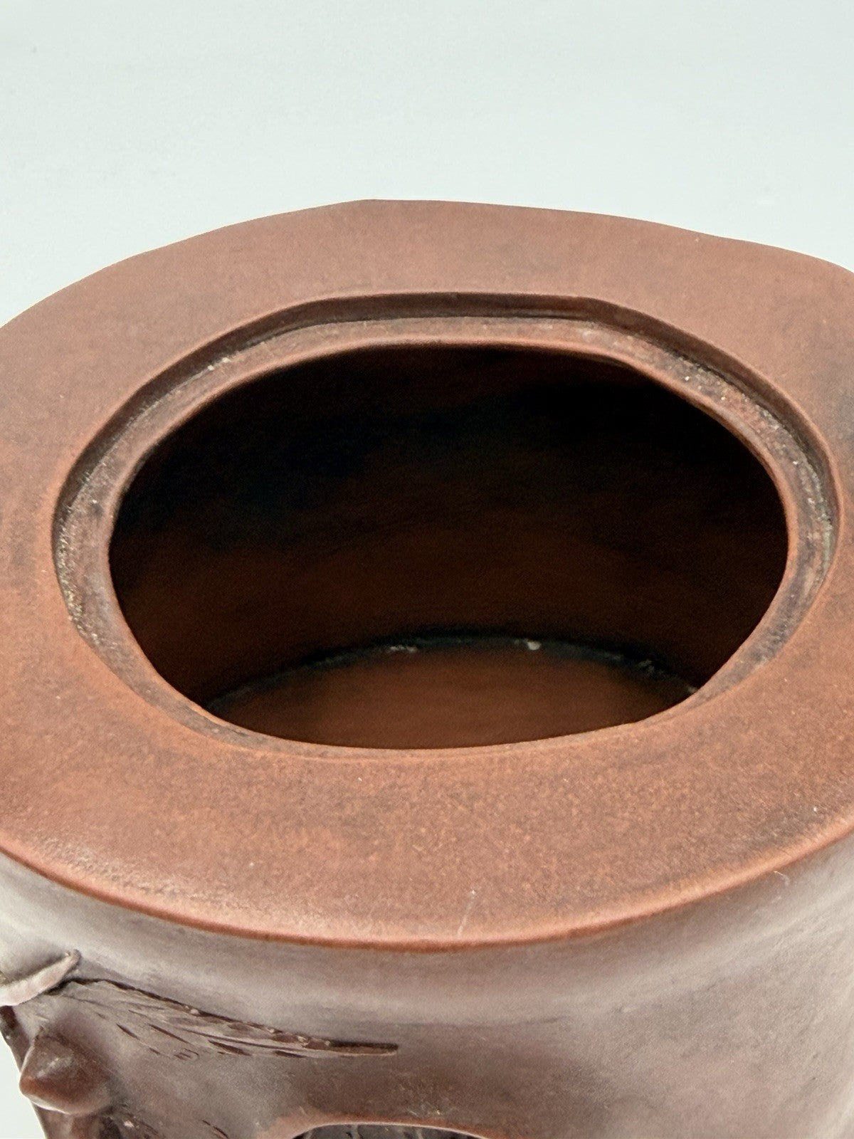 Rare Chinese Yixing Zisha Art Pottery clay teapot branch handle Vintage