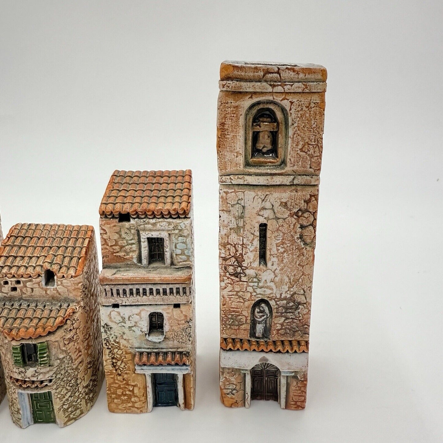 Vintage Gault France Buildings City Miniature Set Hand Painted 6 PCs