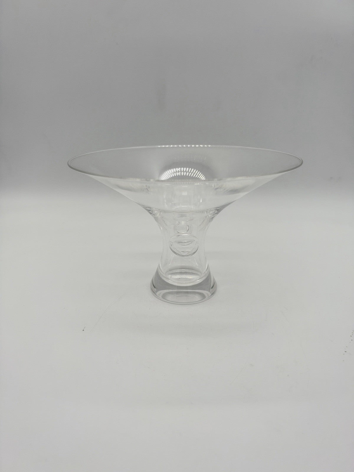 Steuben Signed Bouquet Trumpet Thumbprint Pinch Vase by George Thompson 7”x5”
