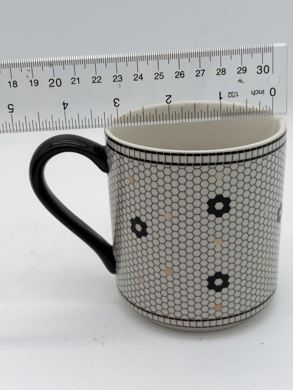 Anthropologie BISTRO TILED MARGOT Mug Cup Tea Coffee Monogrammed Letter R