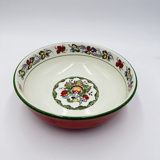 Antique Porsgrund Porcelain Norway Nordic Rose Serving Bowl Hand Painted Large