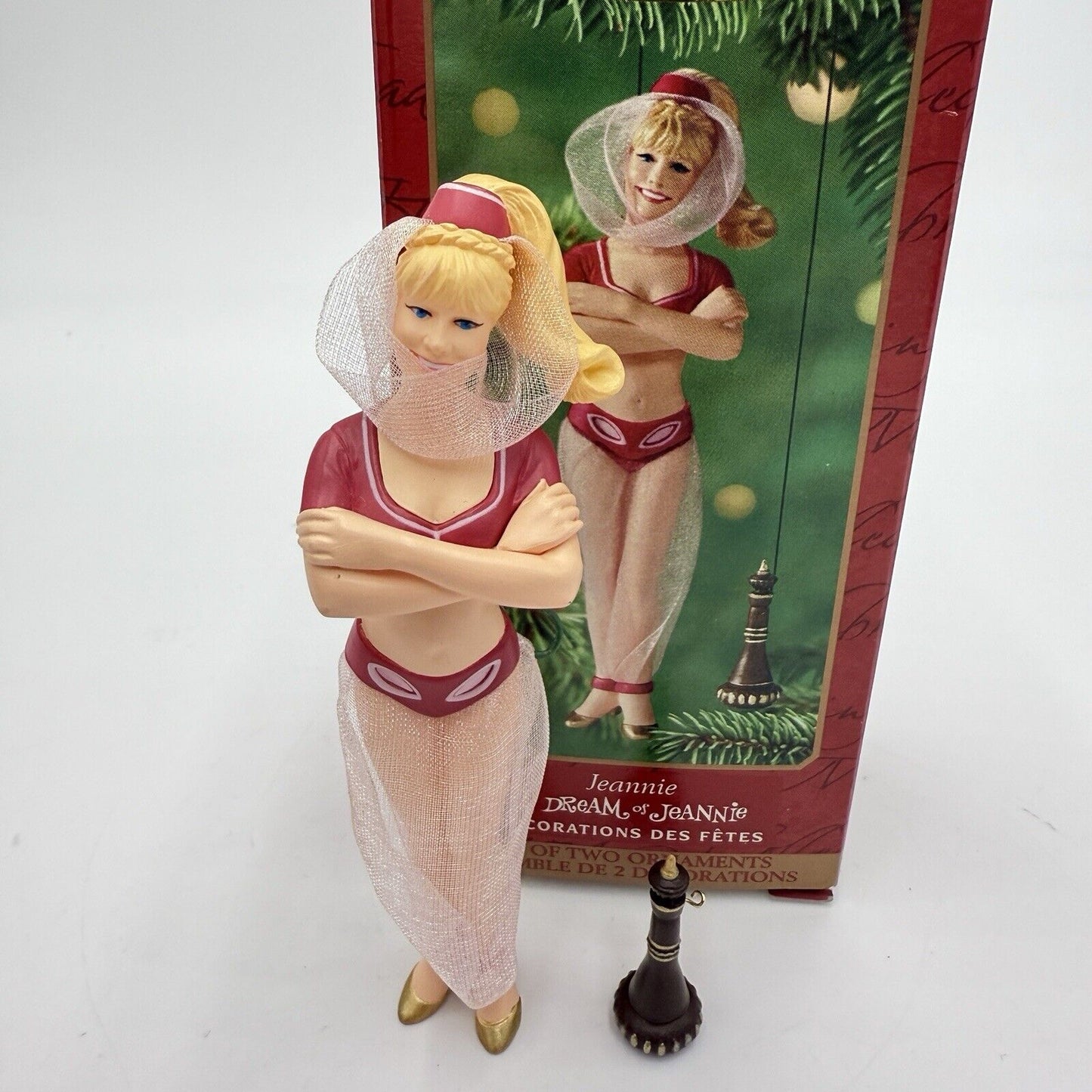 Vintage 2000 Hallmark "Jeannie" Ornament I Dream Of Jeannie 2-Piece Set TV Show