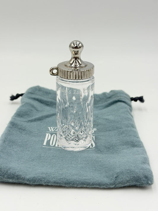 Waterford Crystal Bottle Ornament Baby's 1st Christmas Figurine Clear 3.5”