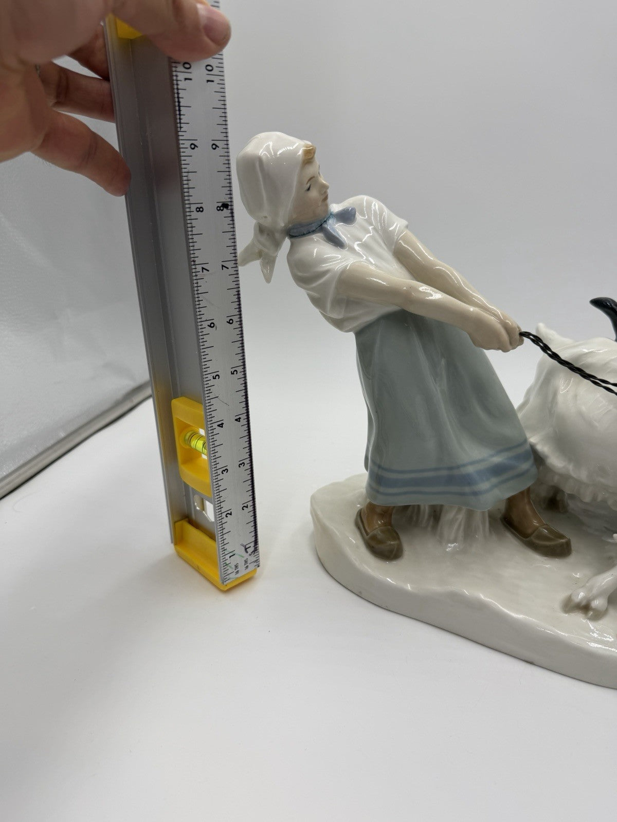 Meissen porcelain figure group Girl W/ Goats By Otto Pilz 1906 (Repaired) Large