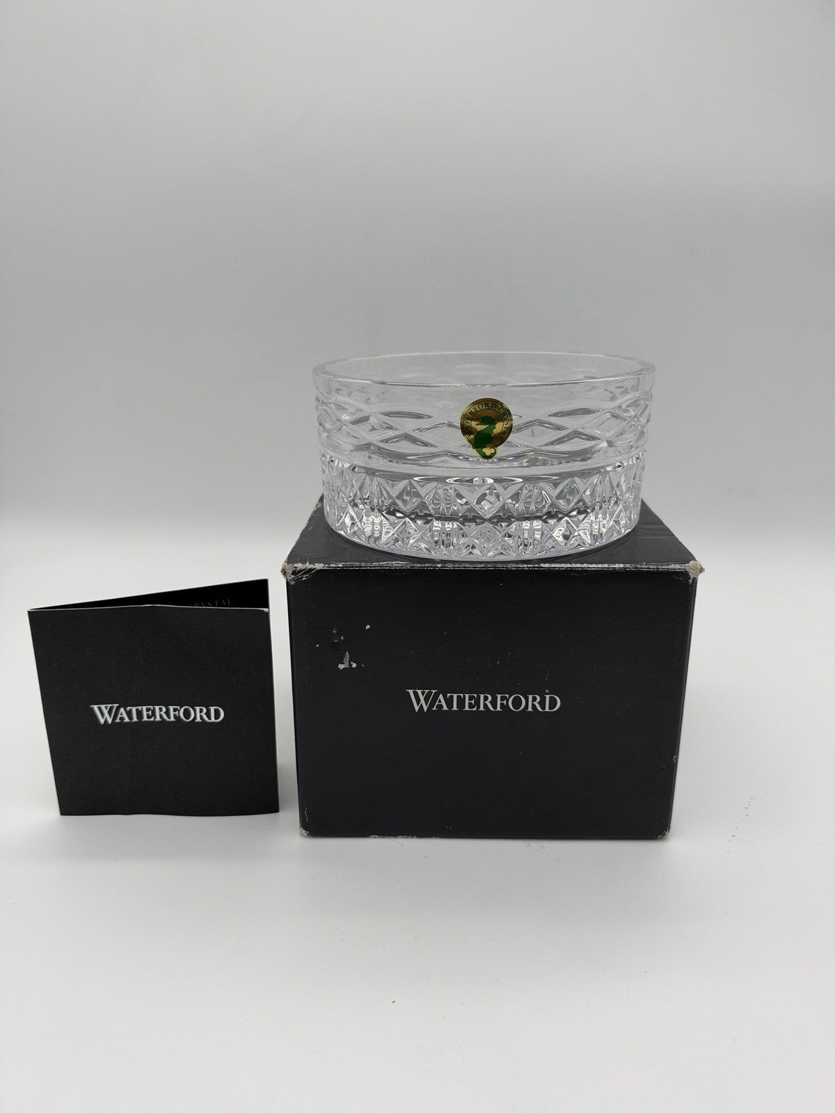 Waterford Crystal Slovene book of Kells Bottle Coaster Cut 5” Boxed Vintage
