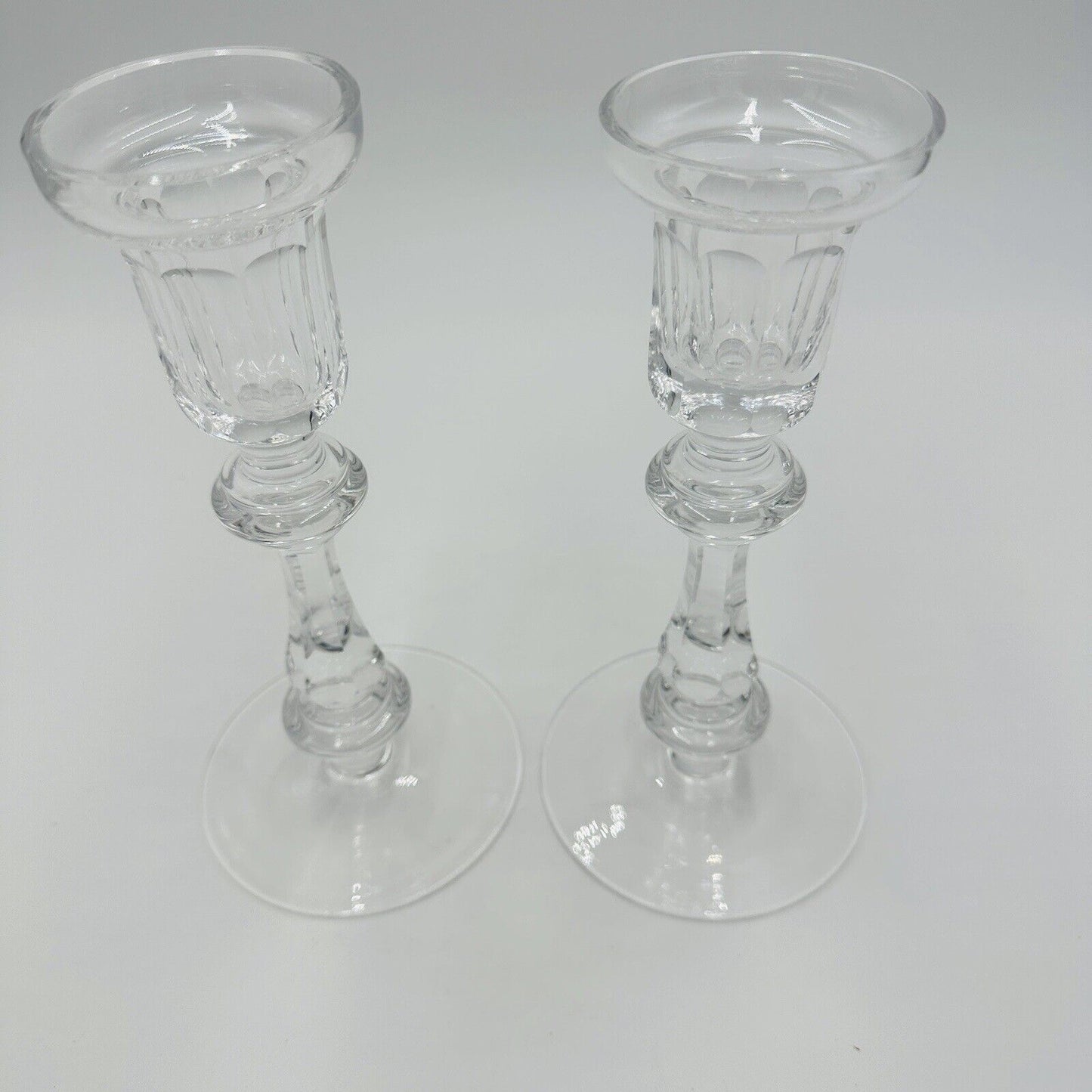 Waterford Crystal Candle Sticks Ireland Cut Glass Vintage Gothic Marking