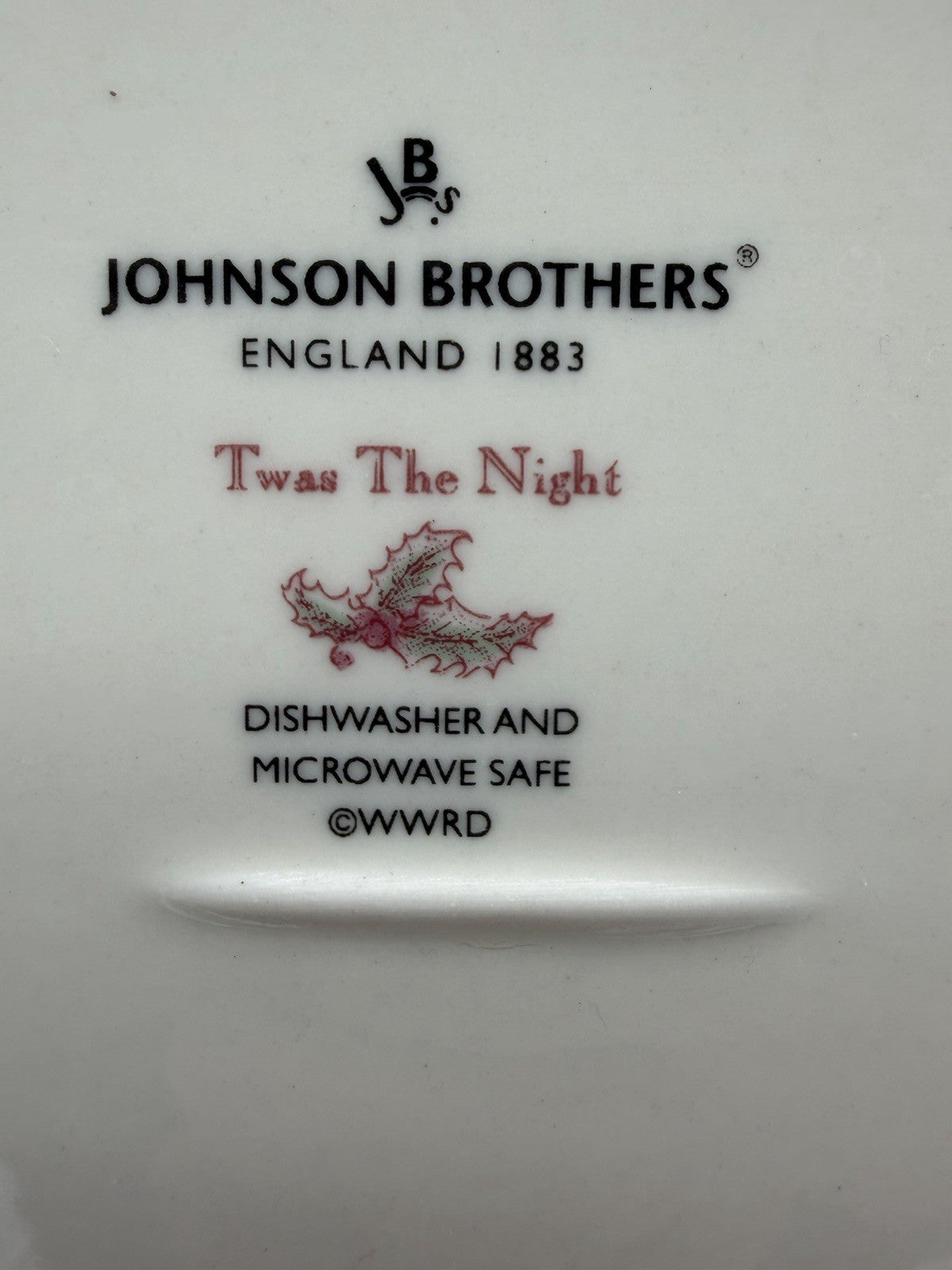 Vintage Johnson Brothers England Porcelain Twas The Night Plate & Platter Red