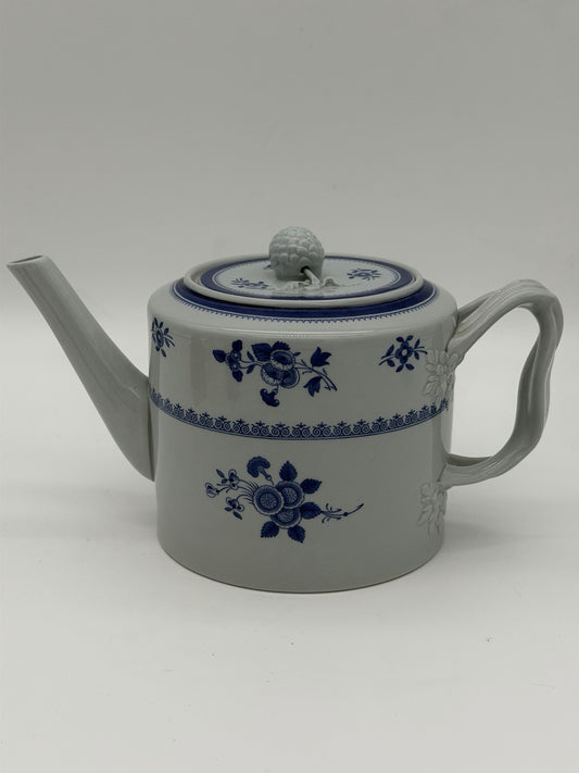 Vintage Spode Blue Gloucester Teapot 5 5/8" high England New Stone Porcelain