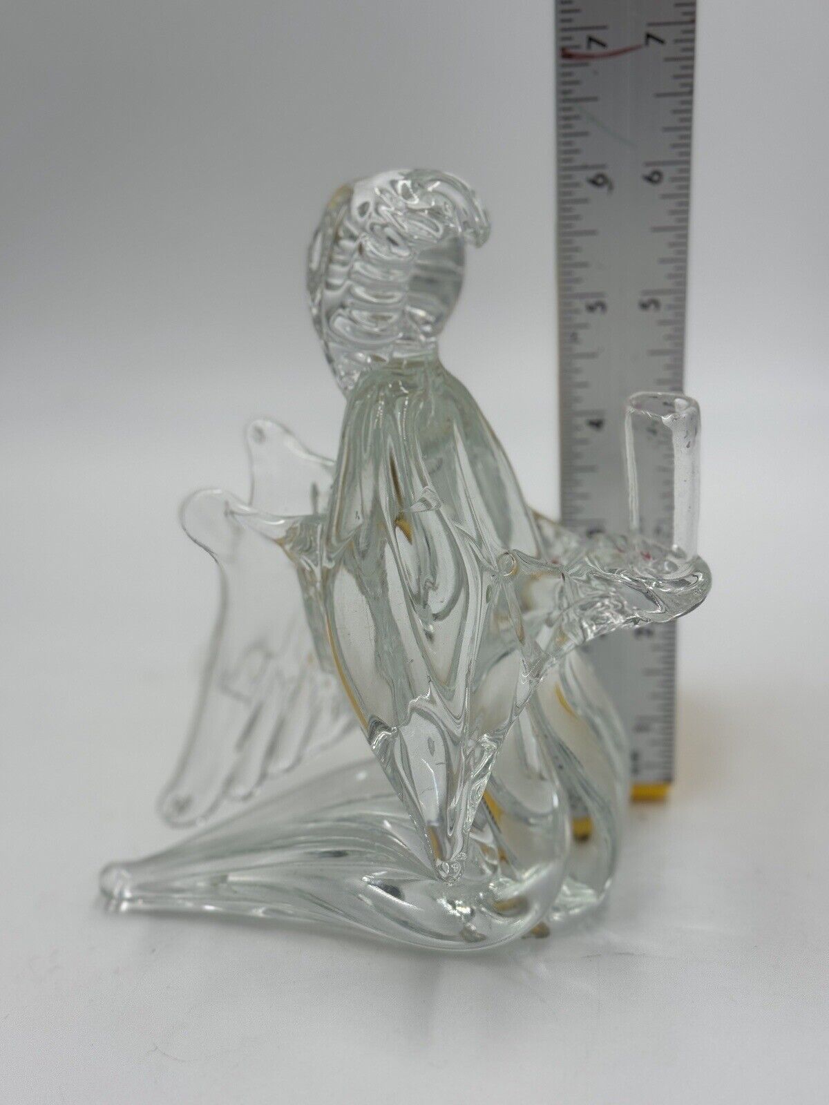 Vintage Ferro & Lazzarini Murano Glass Angel Candleholder Candlestick 6in Italy