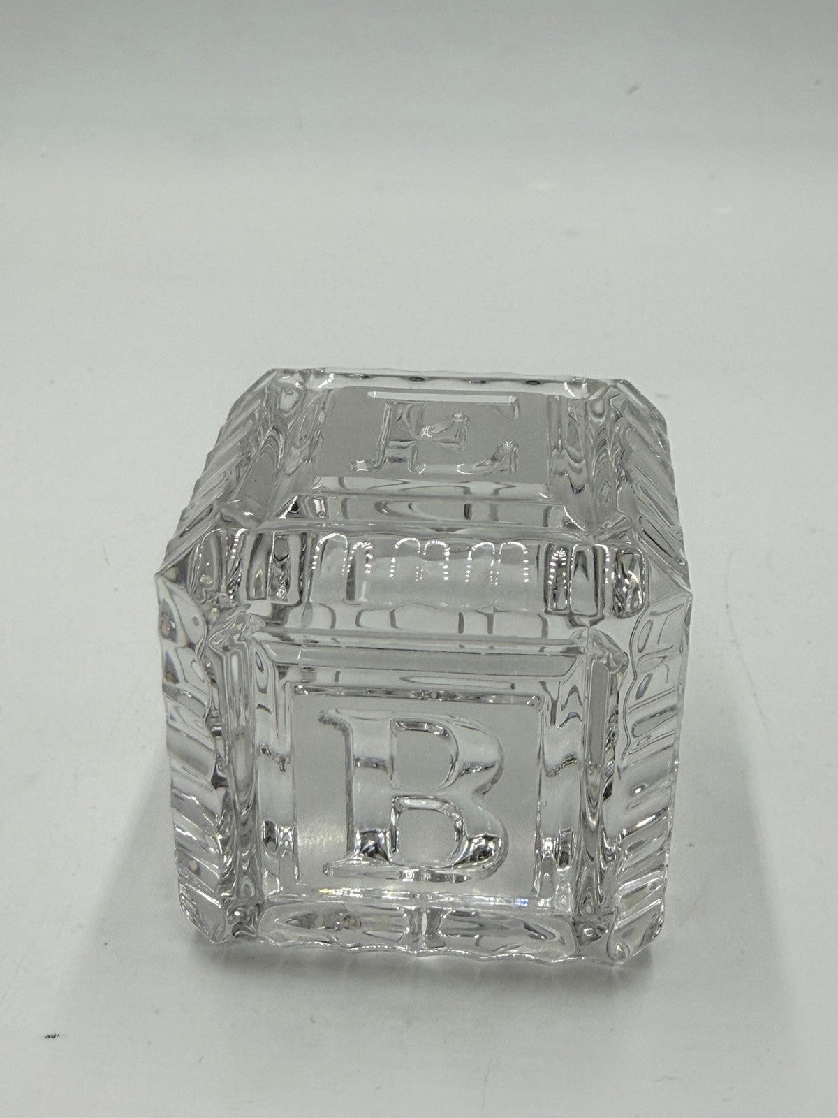 Waterford Crystal Ireland ABC Building Block Paperweight Signed Figurine 2”H