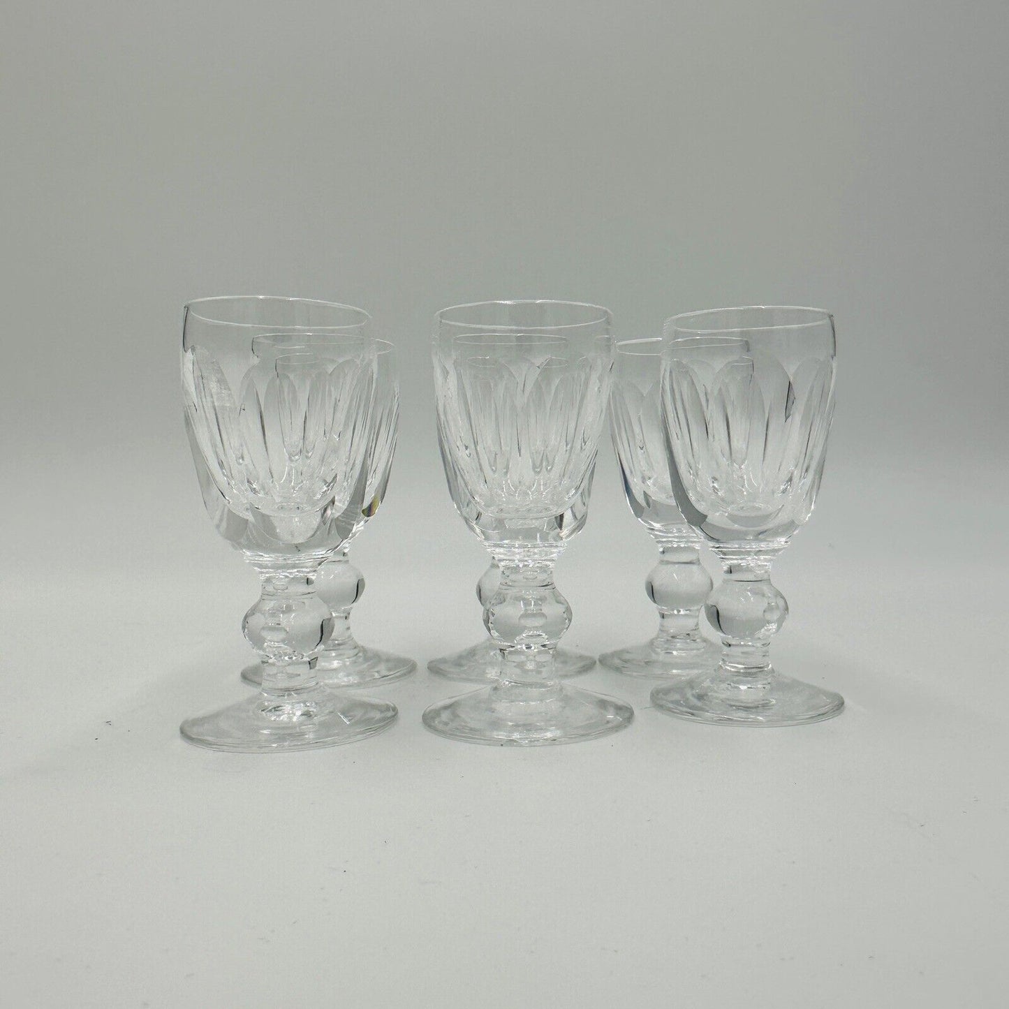 Waterford Crystal Glasses Cordial Kathleen Cut 6 piece Set 3.1in Small Ireland