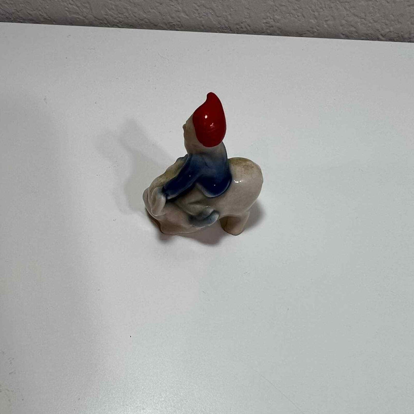 Dutch Blue Gnome Miniature Bearded Porcelain Figurine Collectible Decor Small