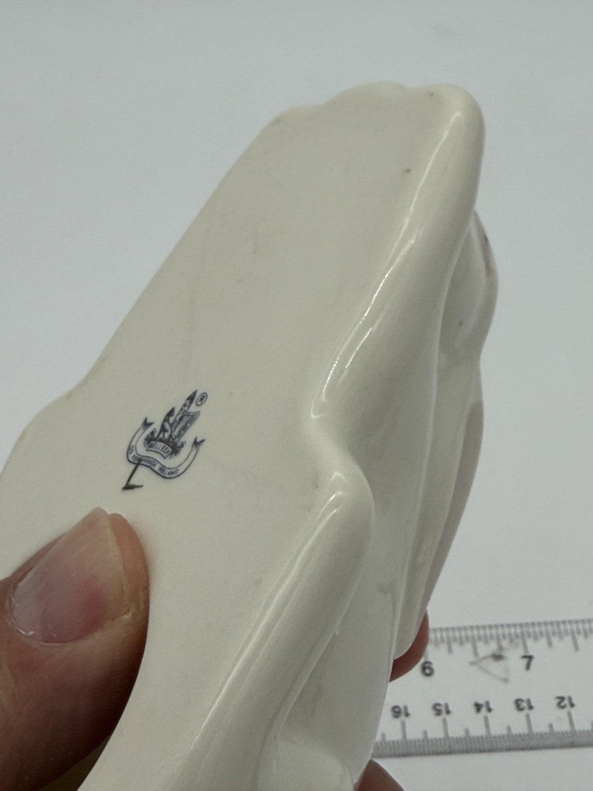Vintage Belleek Irish Art Pottery Porcelain Rabbit Bunny Figurine Easter 2”x5”