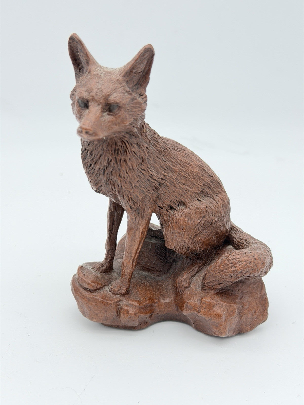 Rare Red Mill MFG Sculptures USA Fox Carved Resin Rustic Figurine 5”