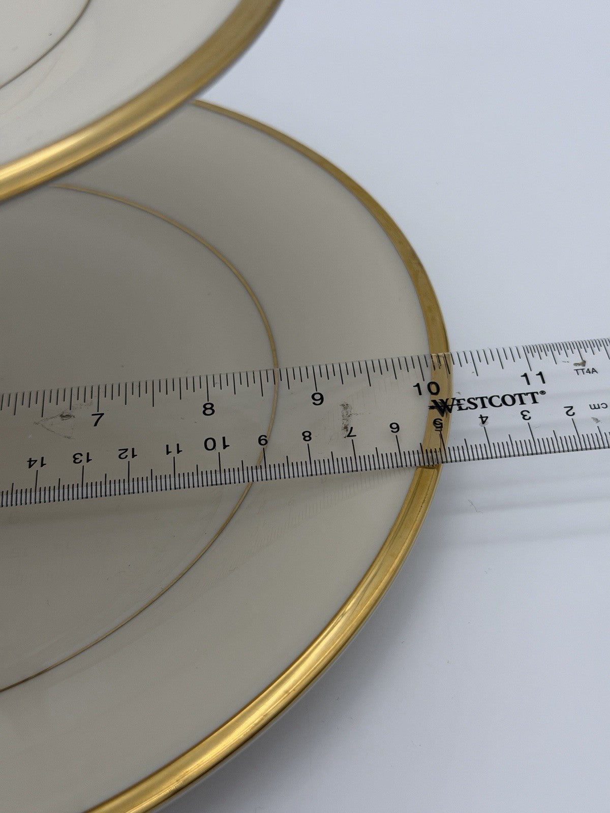 Lenox USA Porcelain  Eternal Gold 2 Tier Tidbit Appetizer Stand Gold rim 10”&8”