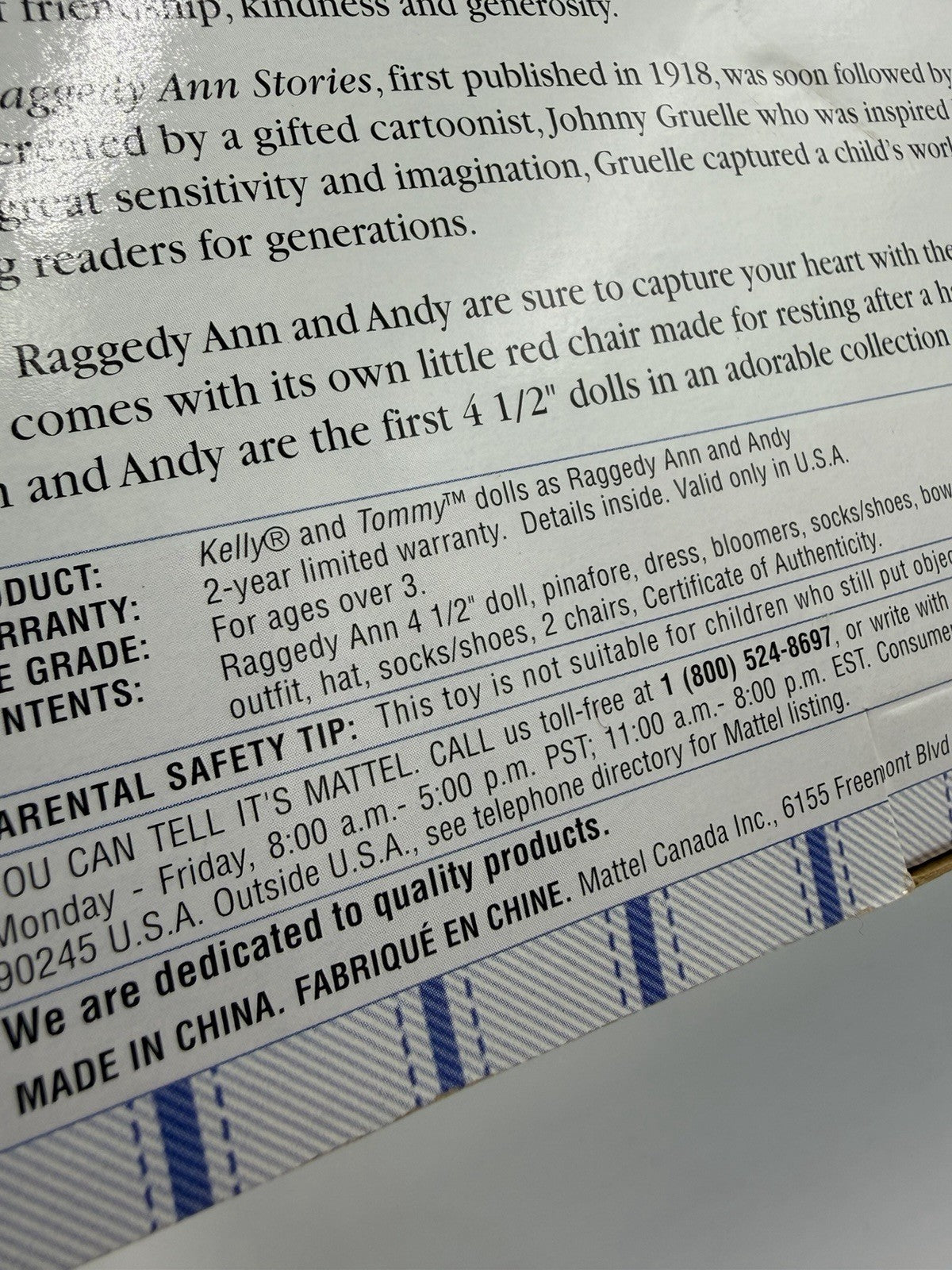 Barbie Raggedy Ann & Andy Tommy & Kelly Storybook Collector Edition Dolls Box