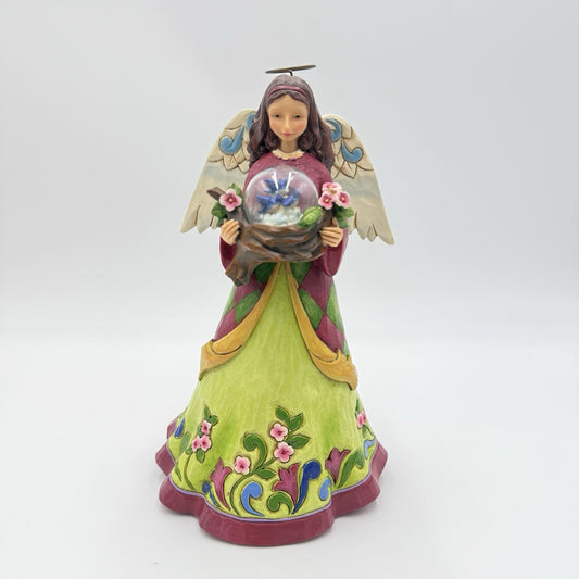 Jim Shore 2014 A Bird In The Hand Angel Quilted Figurine 9” Heartwood Creek Resi