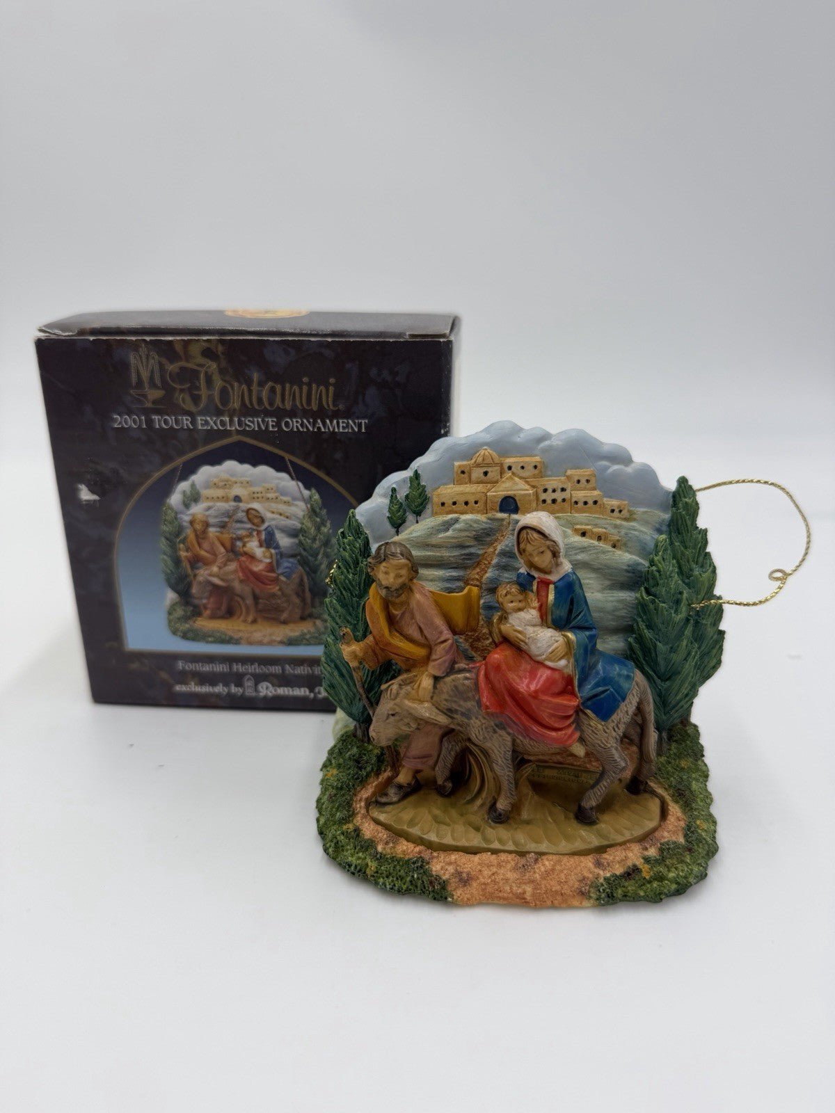 Fontanini Flight Into Egypt 2001 Tour Exclusive Ornament Signed Christmas Vtg
