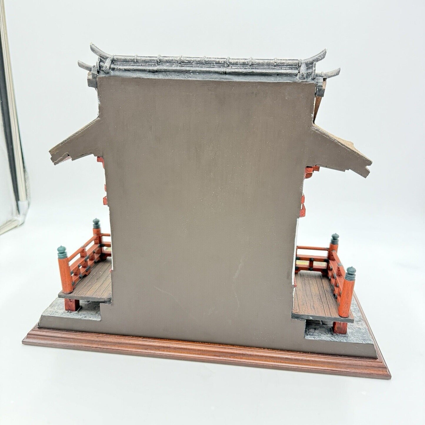 Chinese /Japanese model Temple shrine diorama hand made wooden base painted